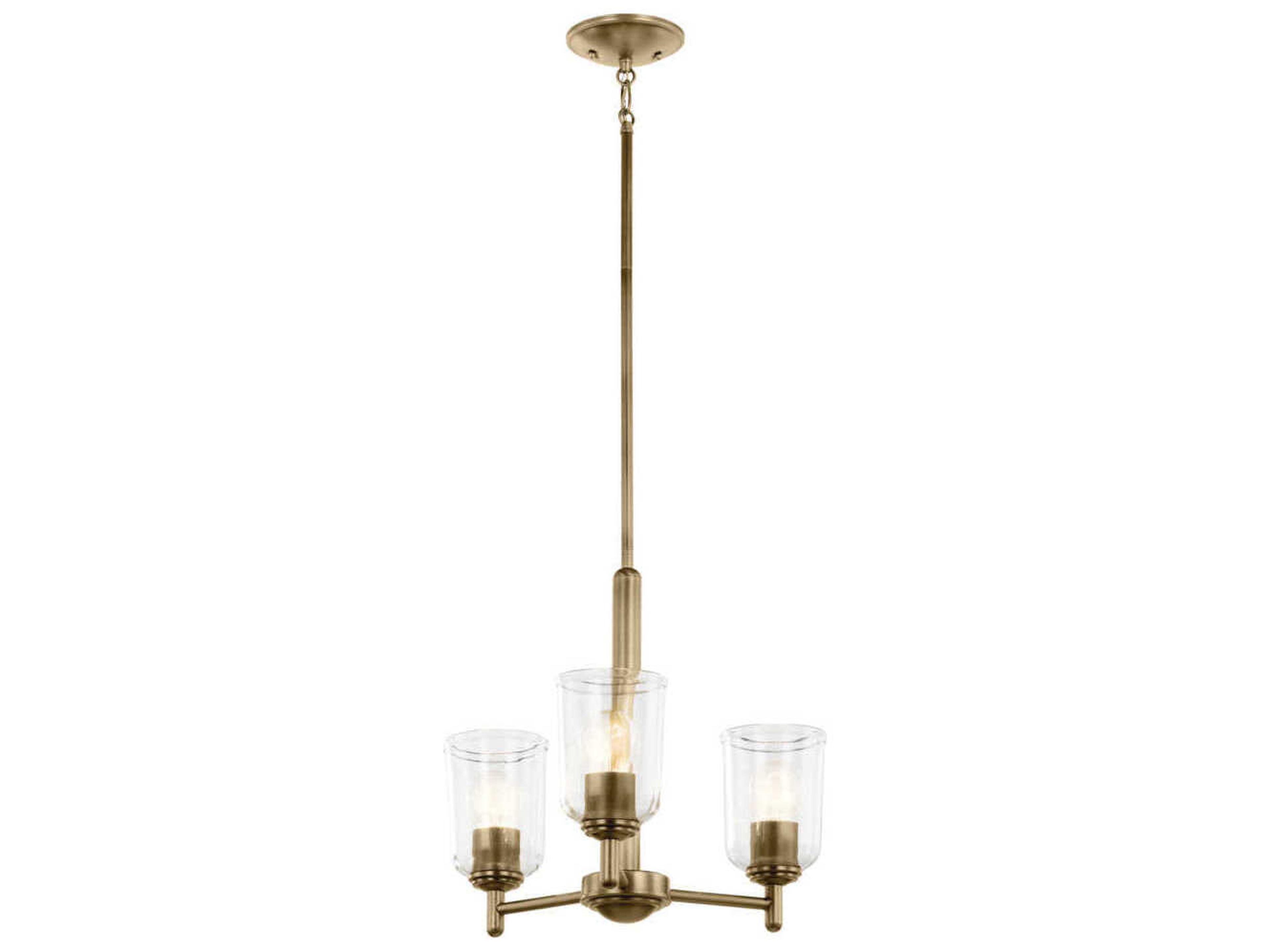 Kichler Shailene 3-Light Natural Brass Bell Chandelier