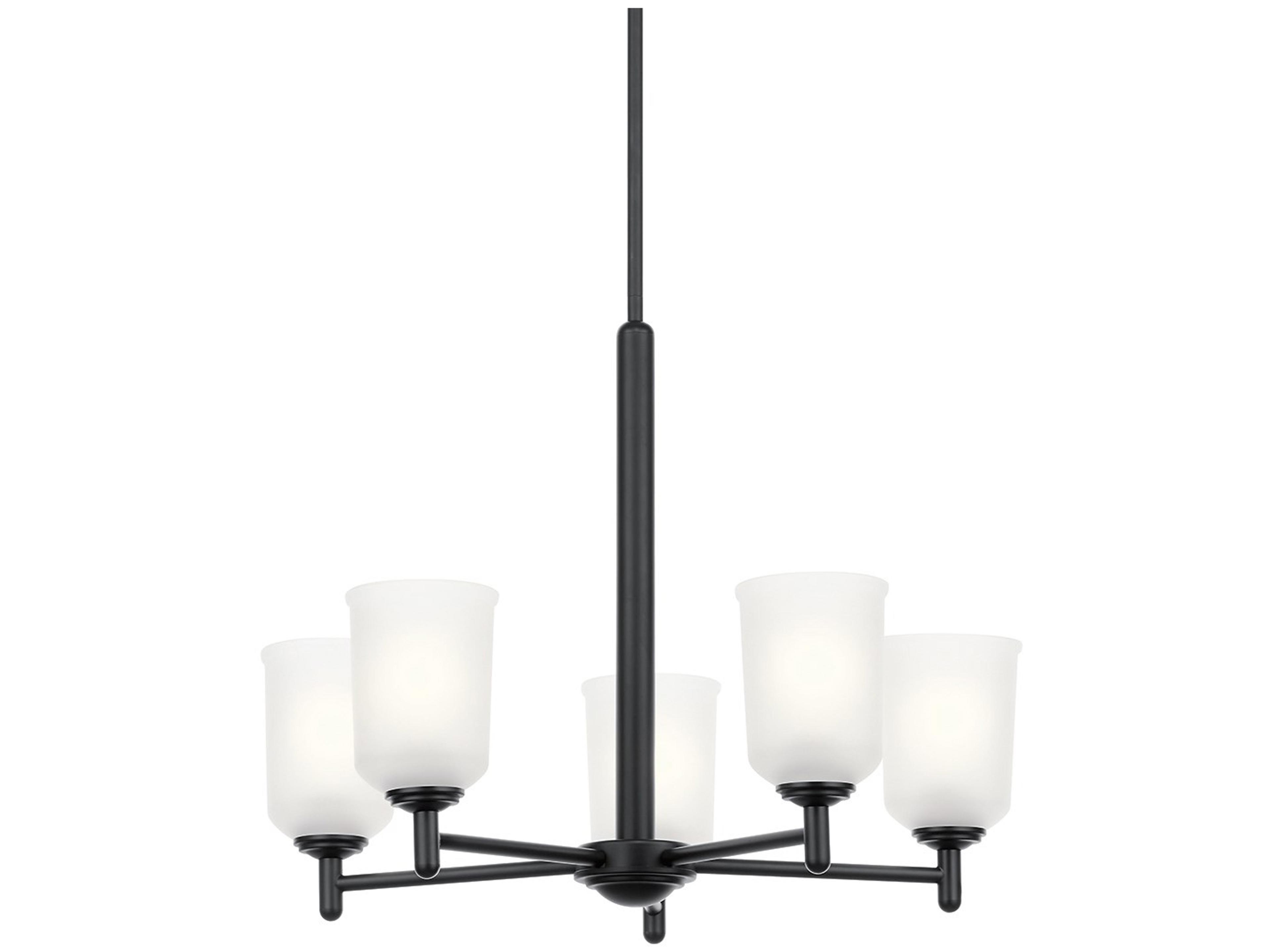 Kichler Shailene 5-Light Black Glass Bell Chandelier