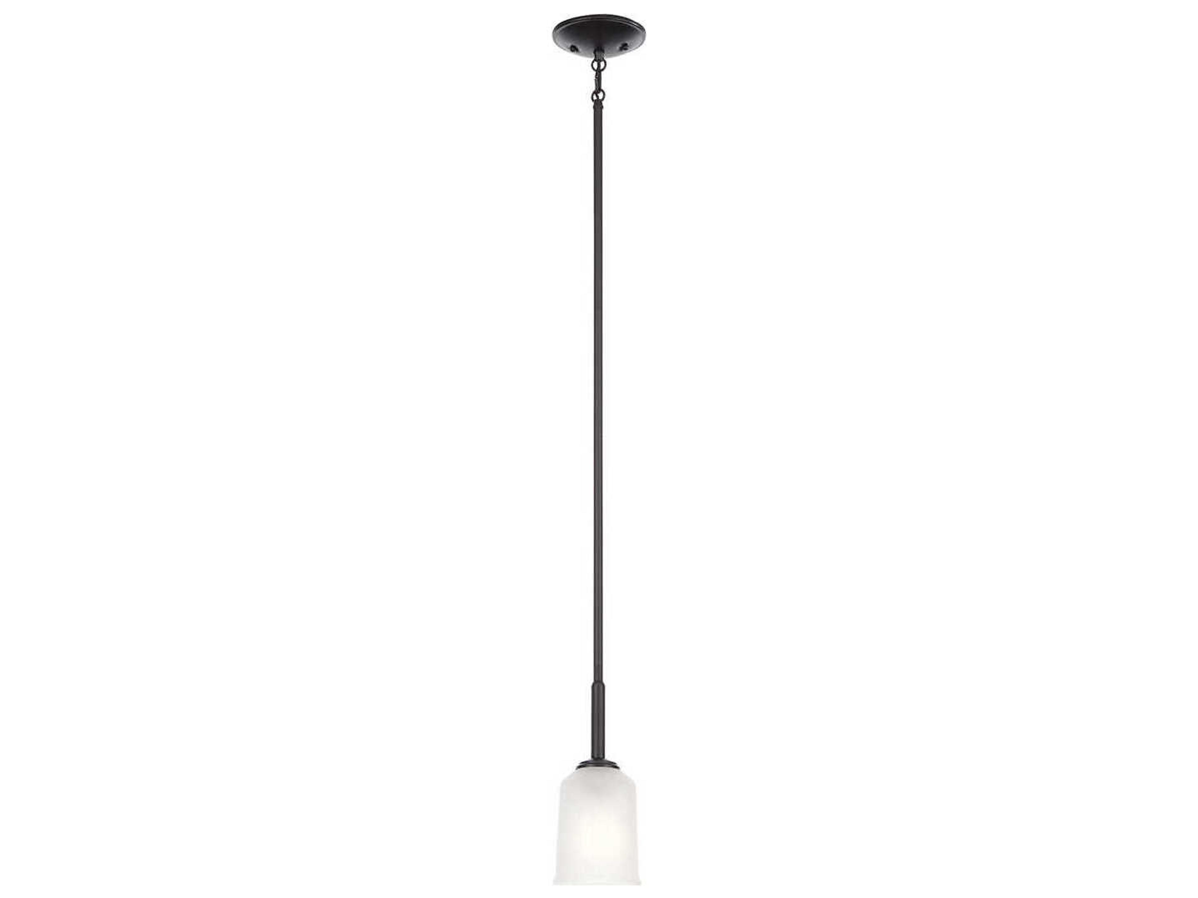 Kichler Shailene 1-Light Black Glass Bell Mini Pendant