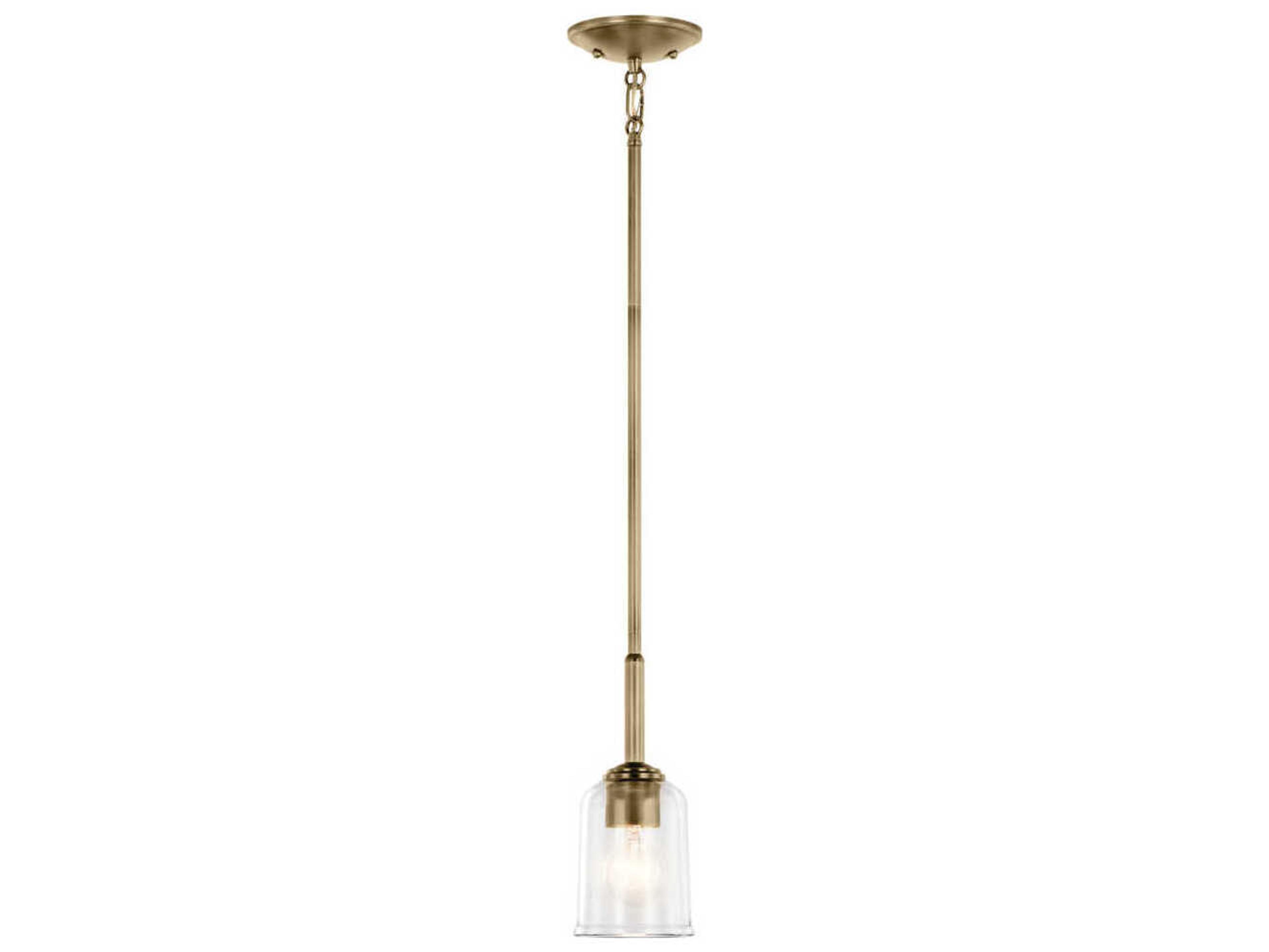 Kichler Shailene 1-Light Natural Brass Bell Mini Pendant