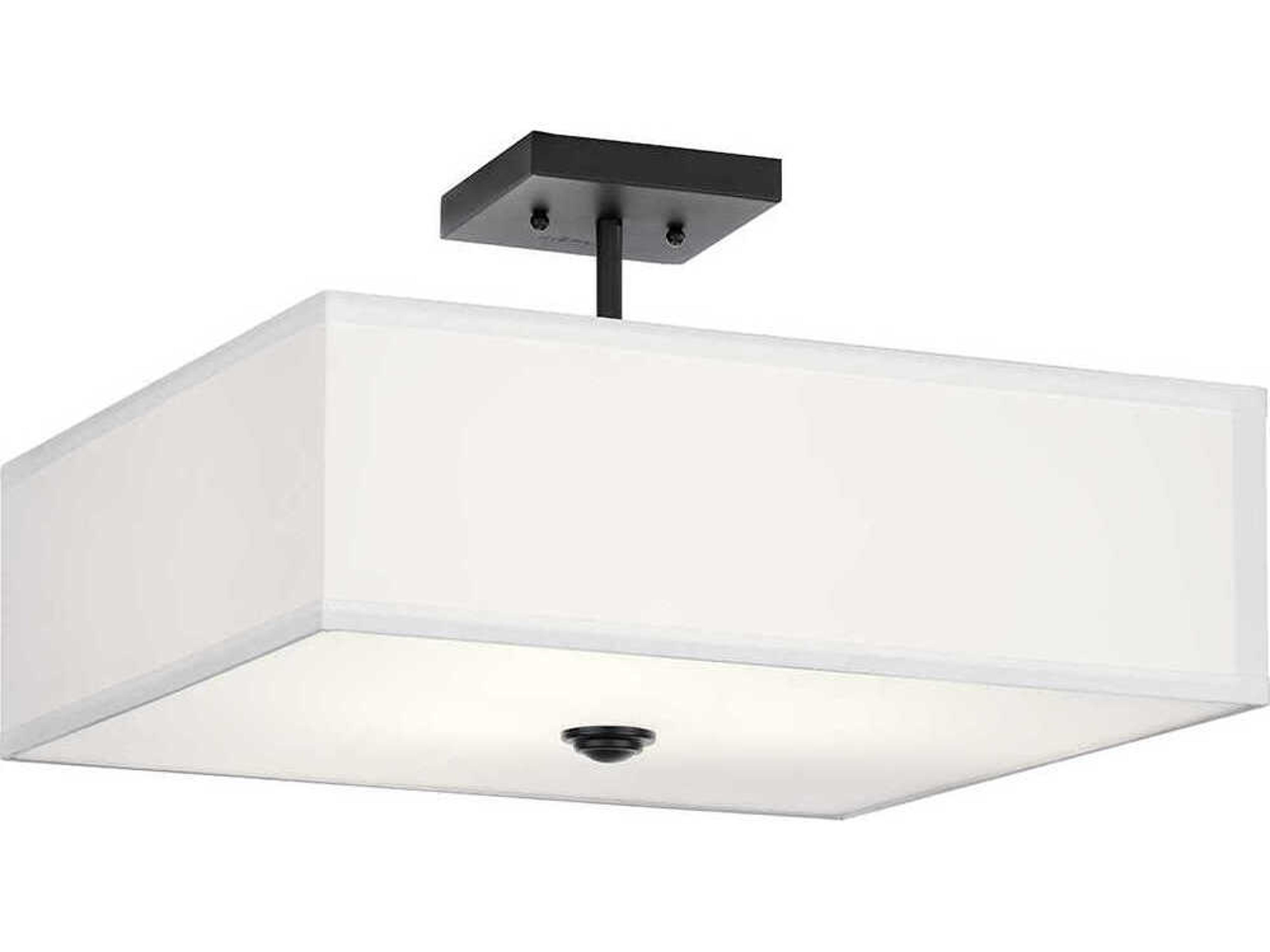 Kichler Shailene 3-Light Black Semi Flush Mount