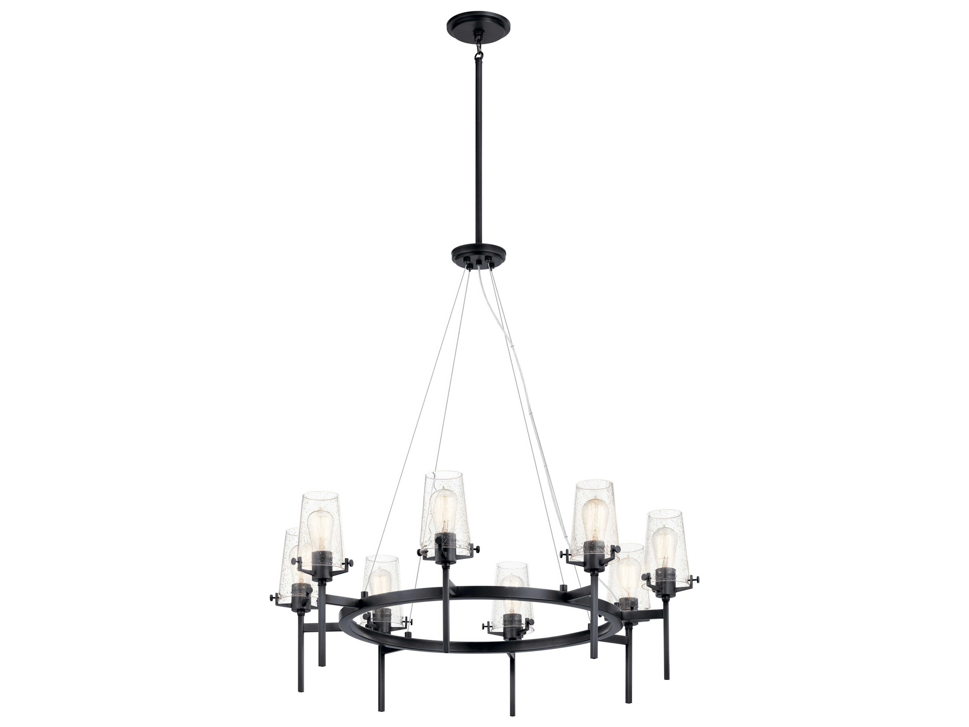Kichler Alton 8-Light Black Glass Chandelier