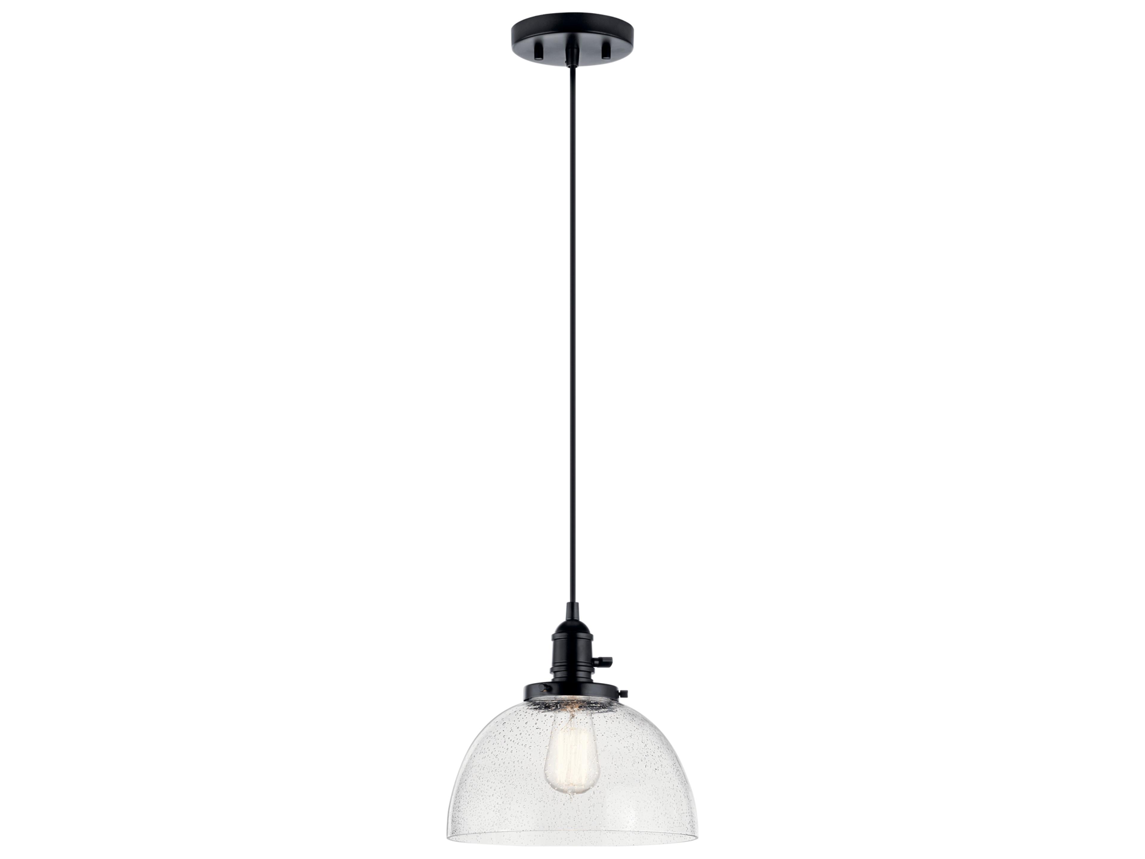 Kichler Avery 1-Light Black Dome Mini Pendant