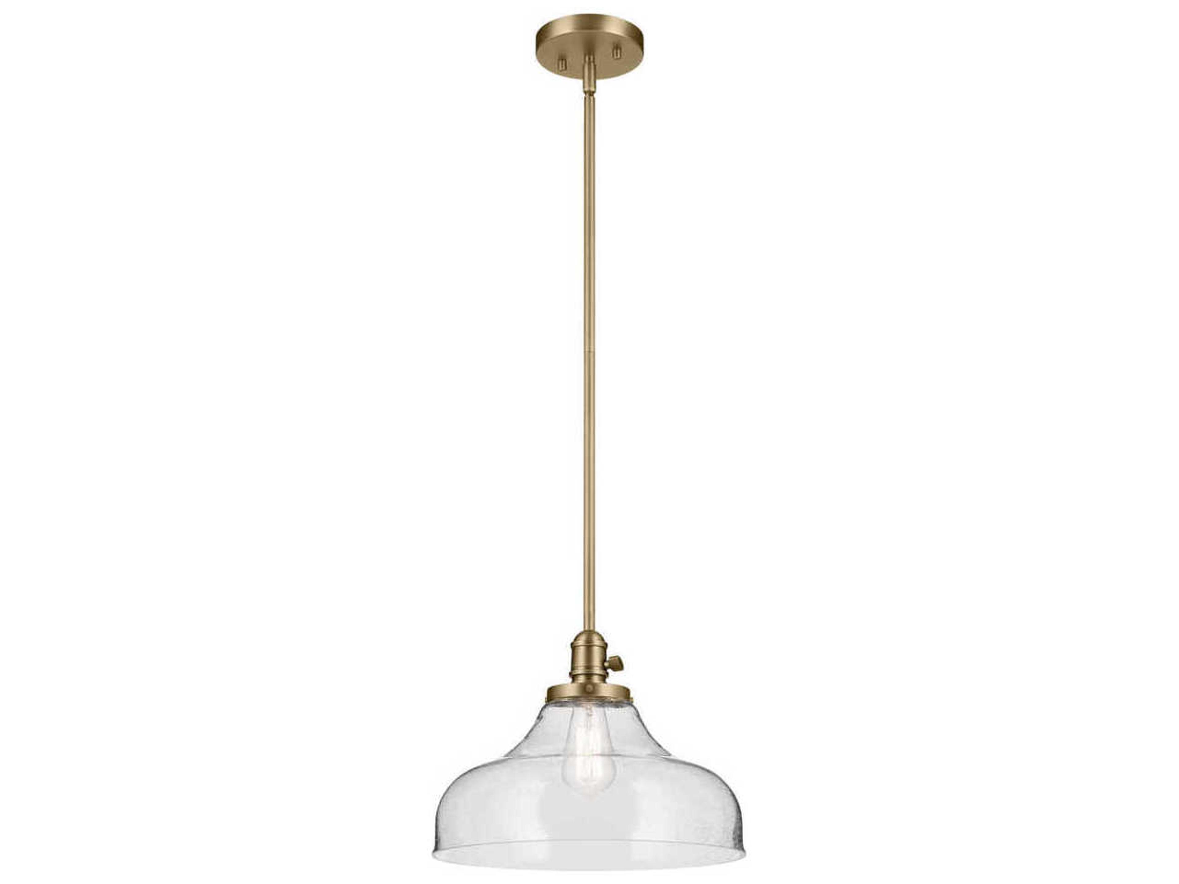 Kichler Avery 1-Light Natural Brass Bell Pendant