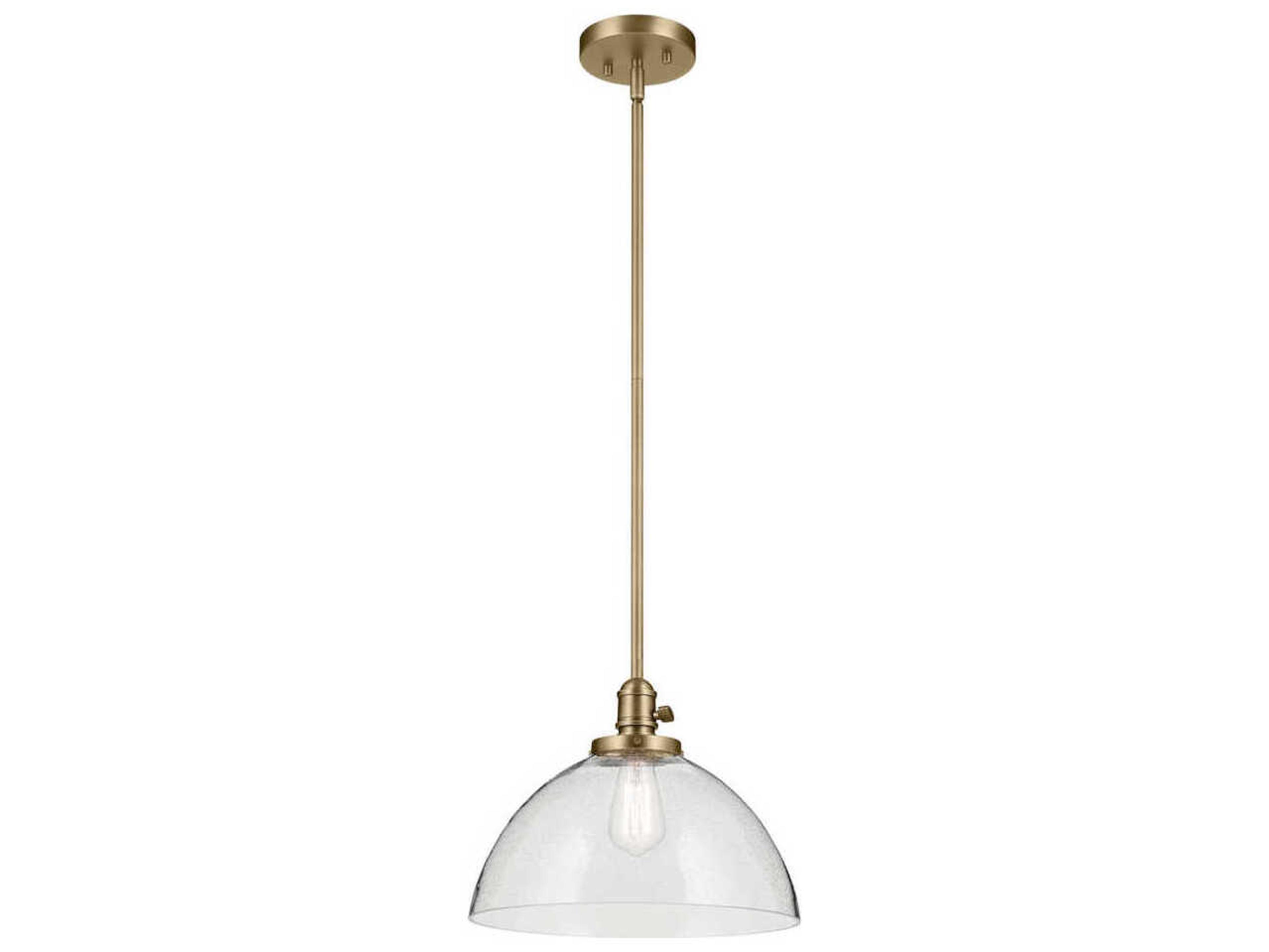 Kichler Avery 1-Light Natural Brass Dome Pendant