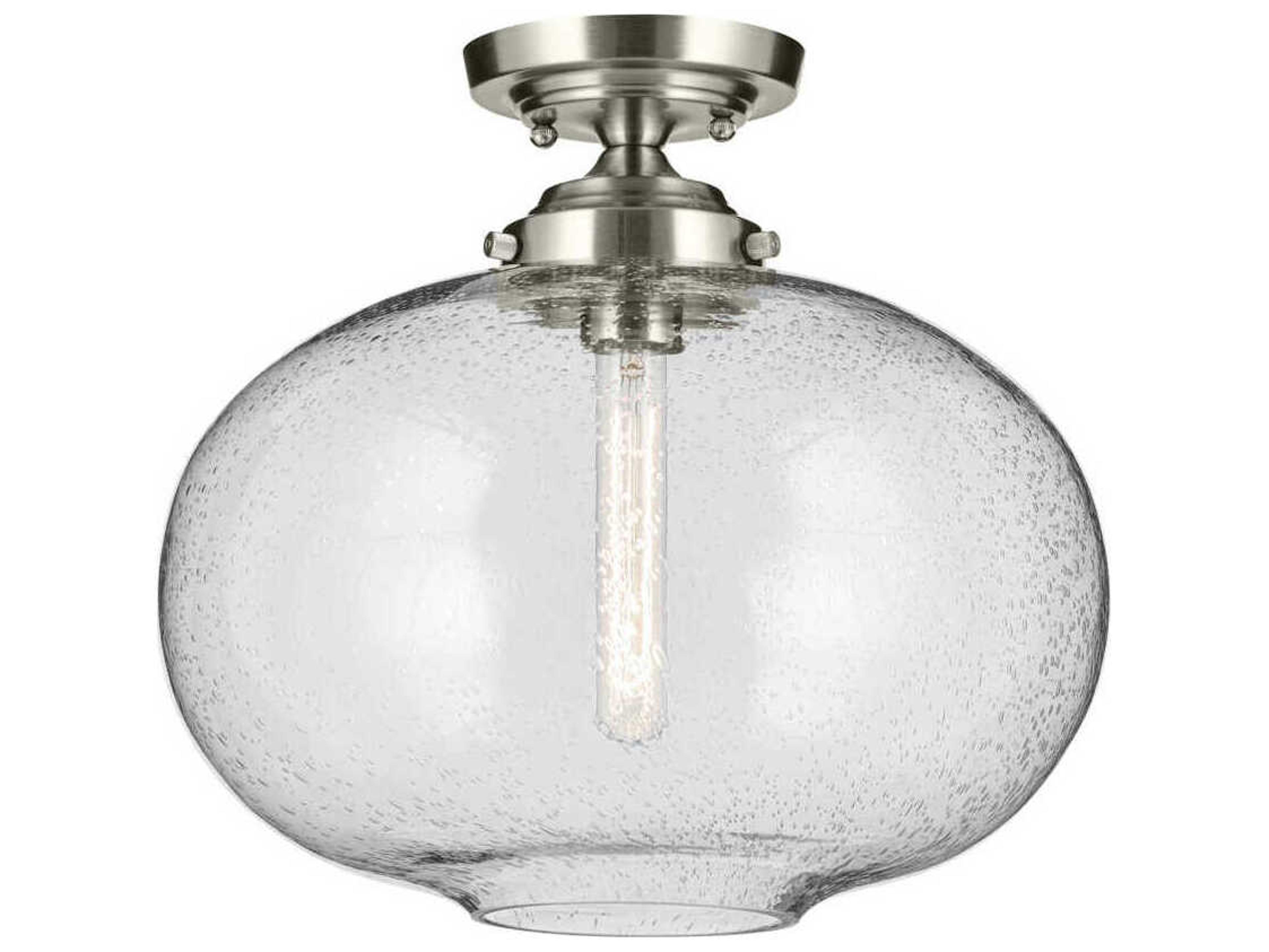 Kichler Avery 1-Light Brushed Nickel Globe Semi Flush Mount
