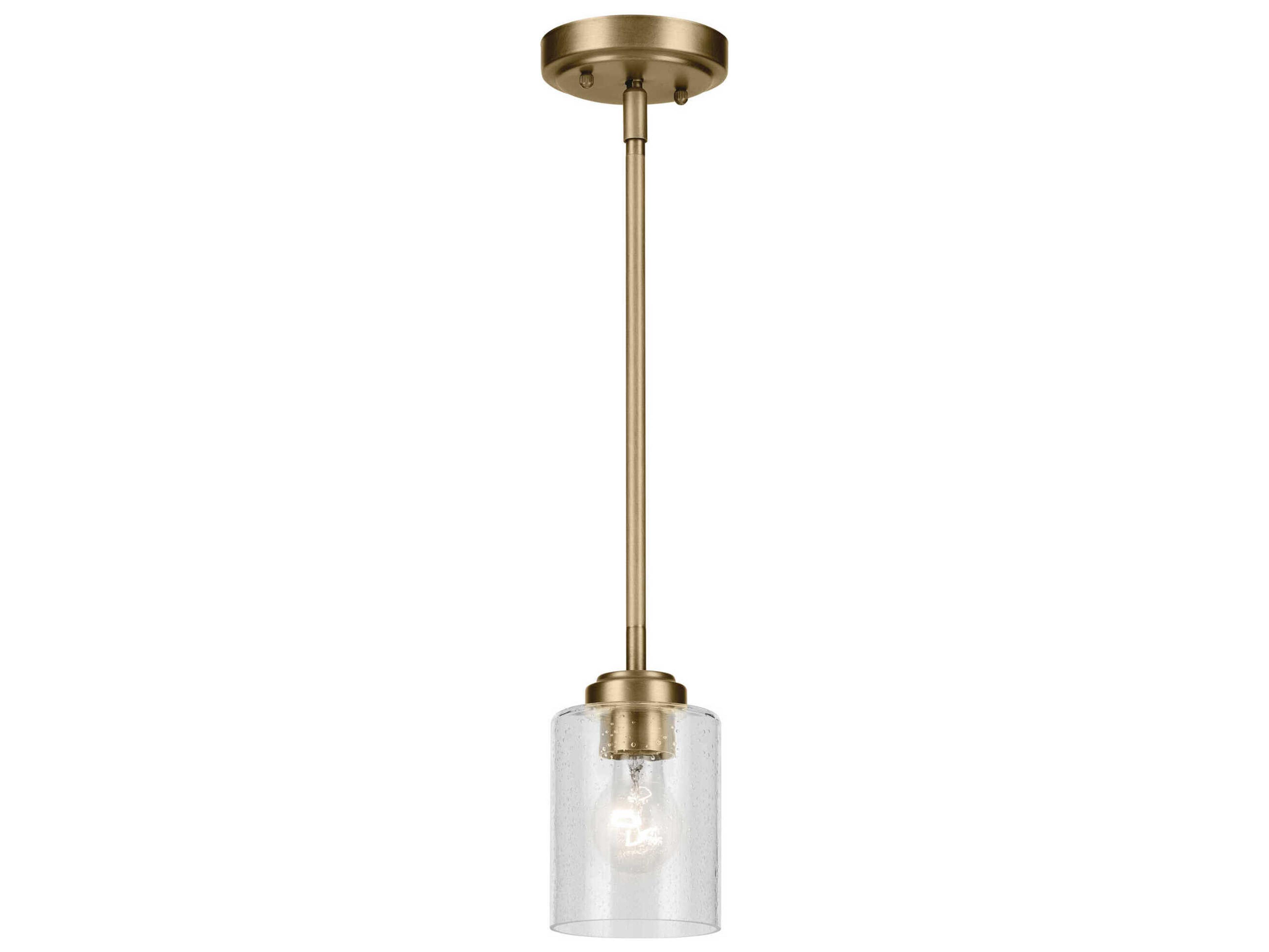 Kichler Winslow 1-Light Natural Brass Mini Pendant