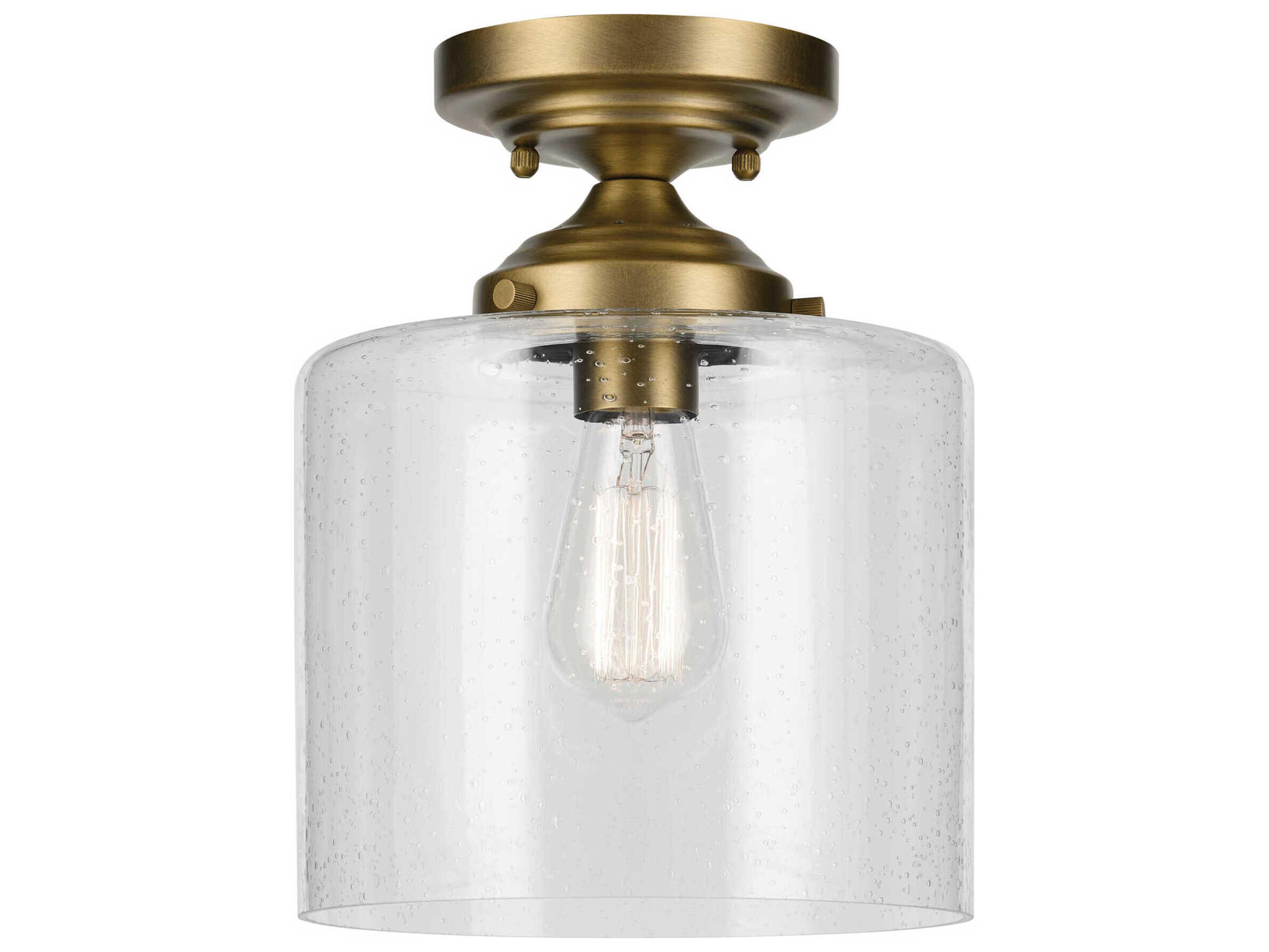 Kichler Winslow 1-Light Natural Brass Flush Mount