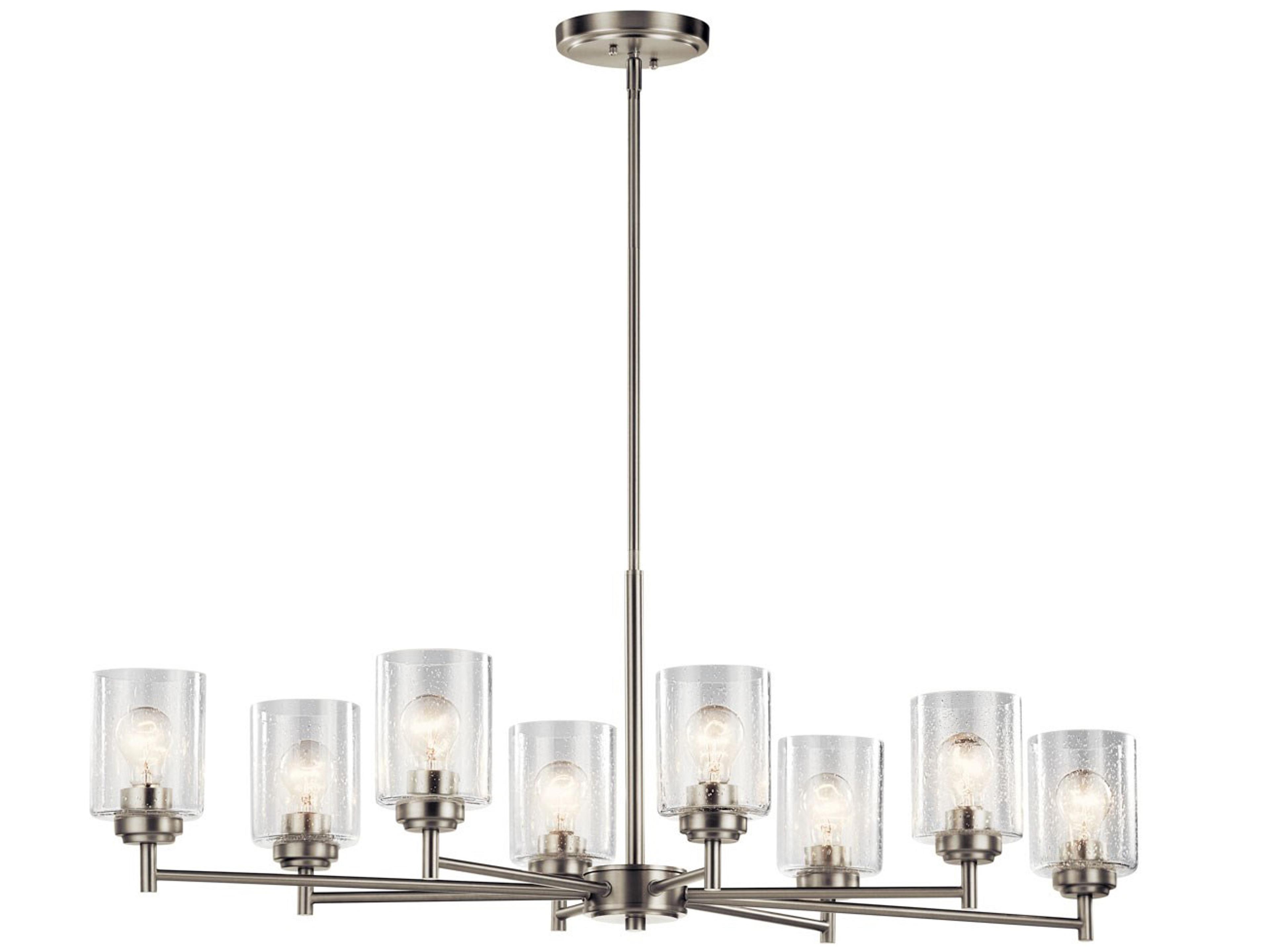 Kichler Winslow 8-Light Brushed Nickel Glass Cylinder Island Pendant