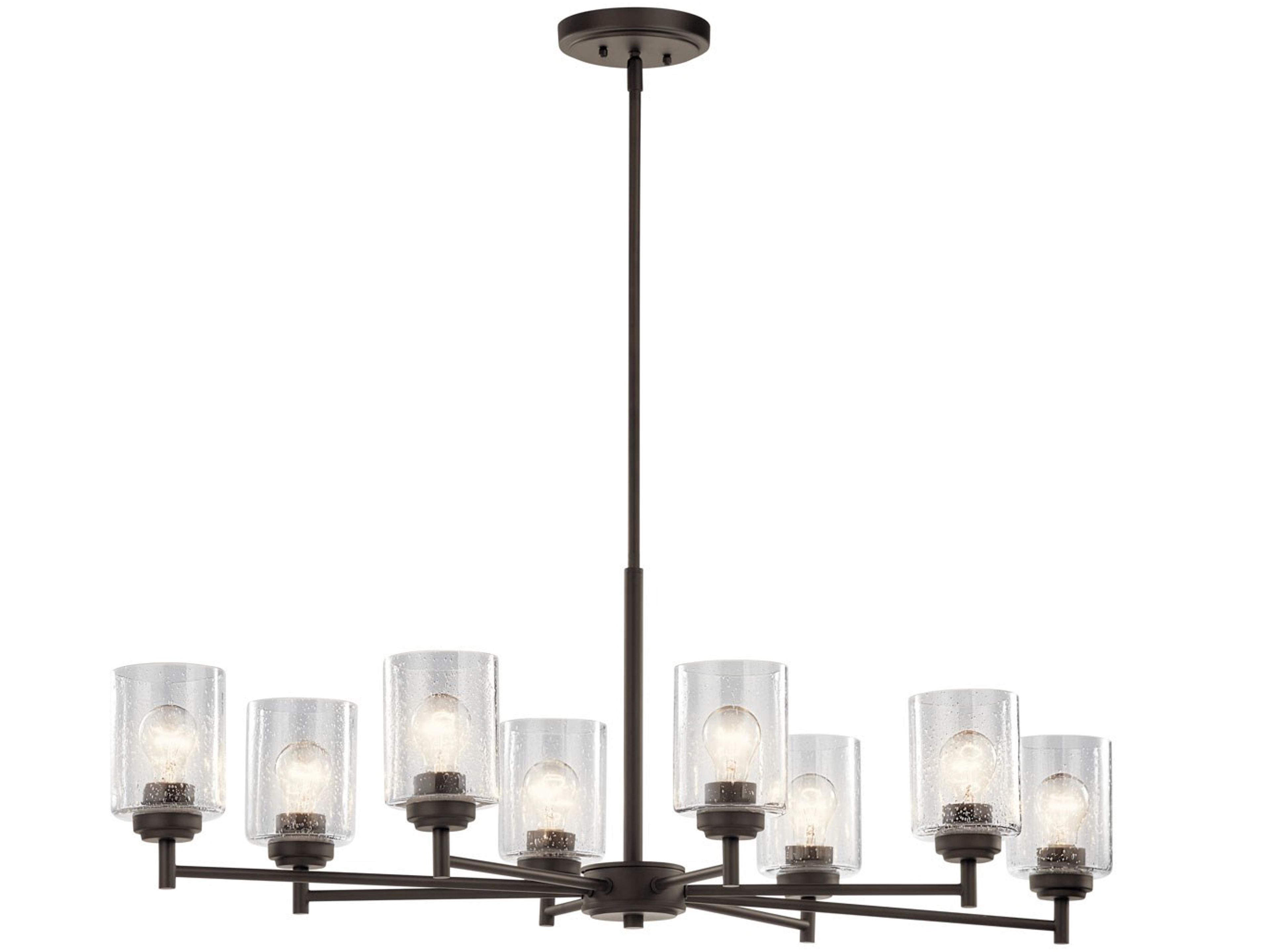 Kichler Winslow 8-Light Olde Bronze Glass Cylinder Island Pendant