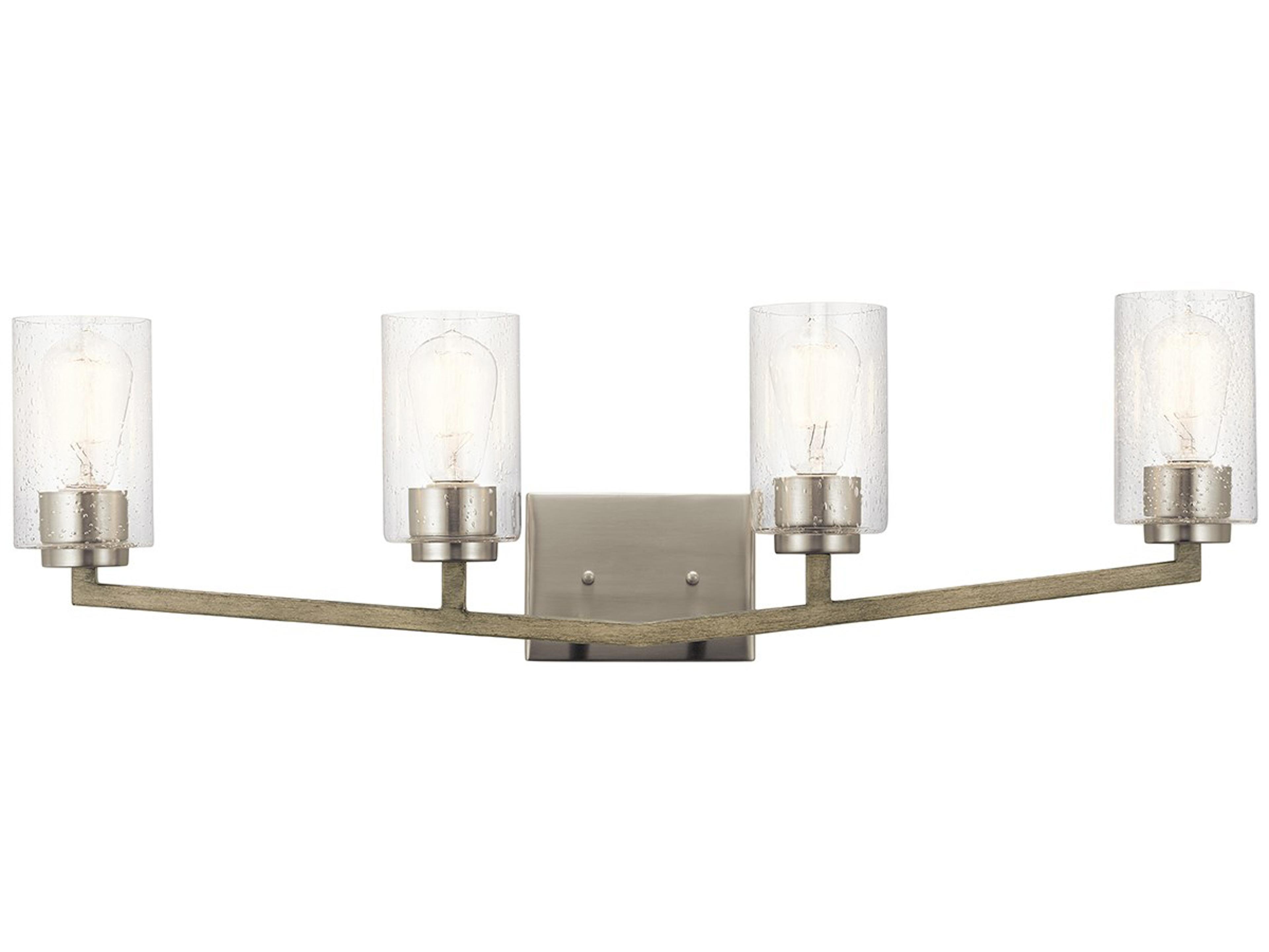 Kichler Deryn 4-Light Distressed Antique Gray Glass Vanity Light