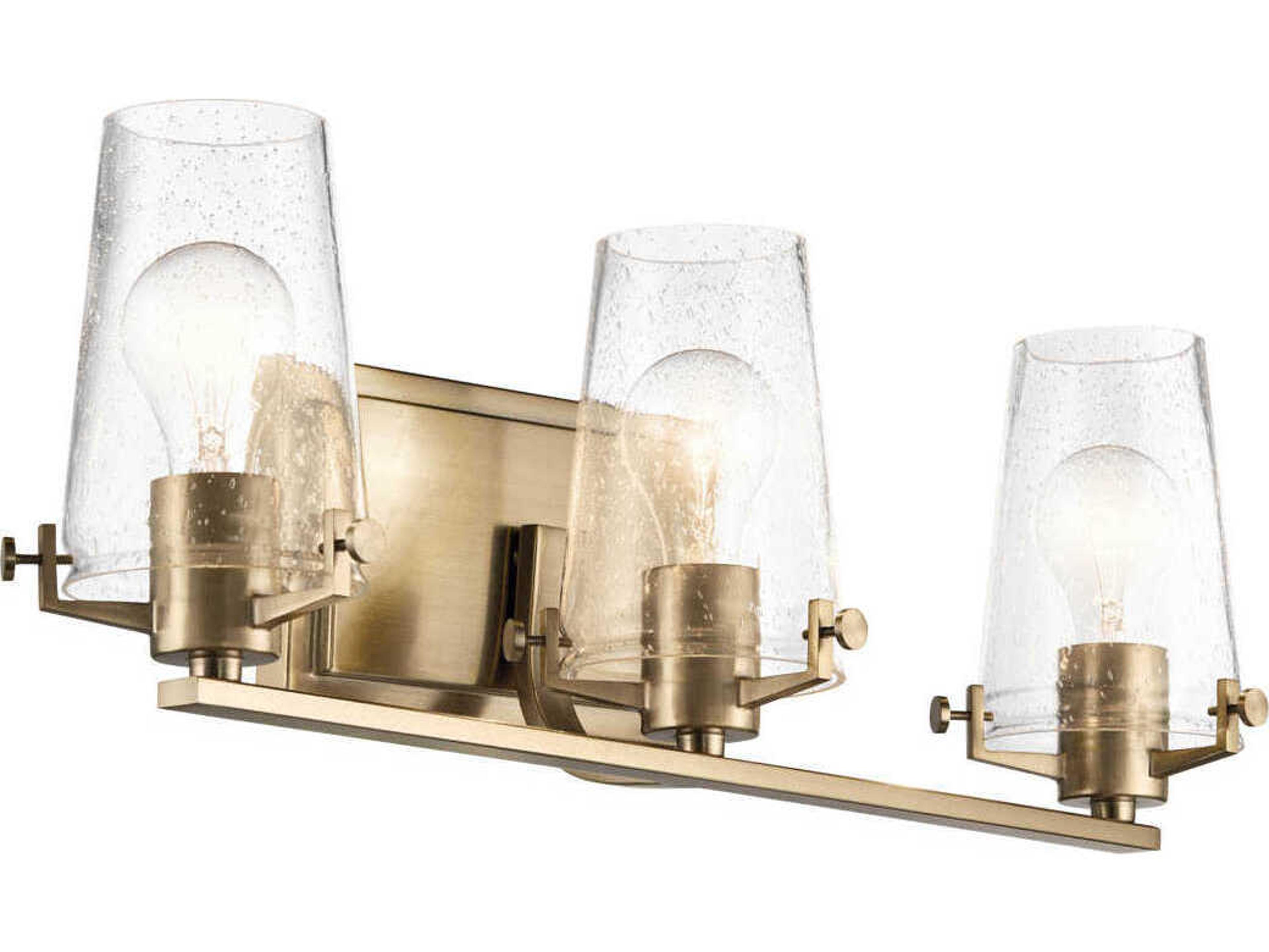 Kichler Alton 3-Light Champagne Bronze Glass Vanity Light