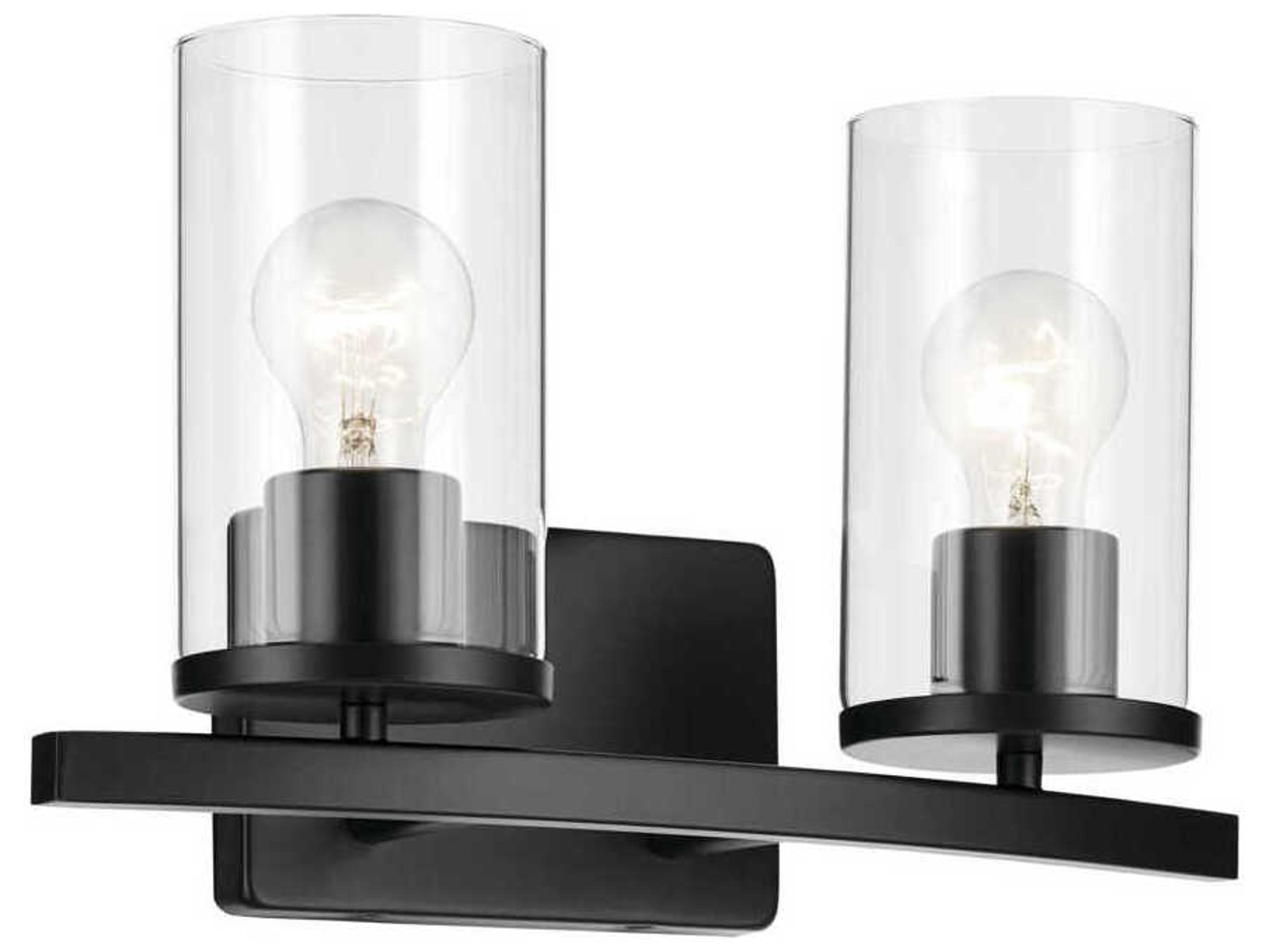Kichler Crosby 2-Light Black Vanity Light
