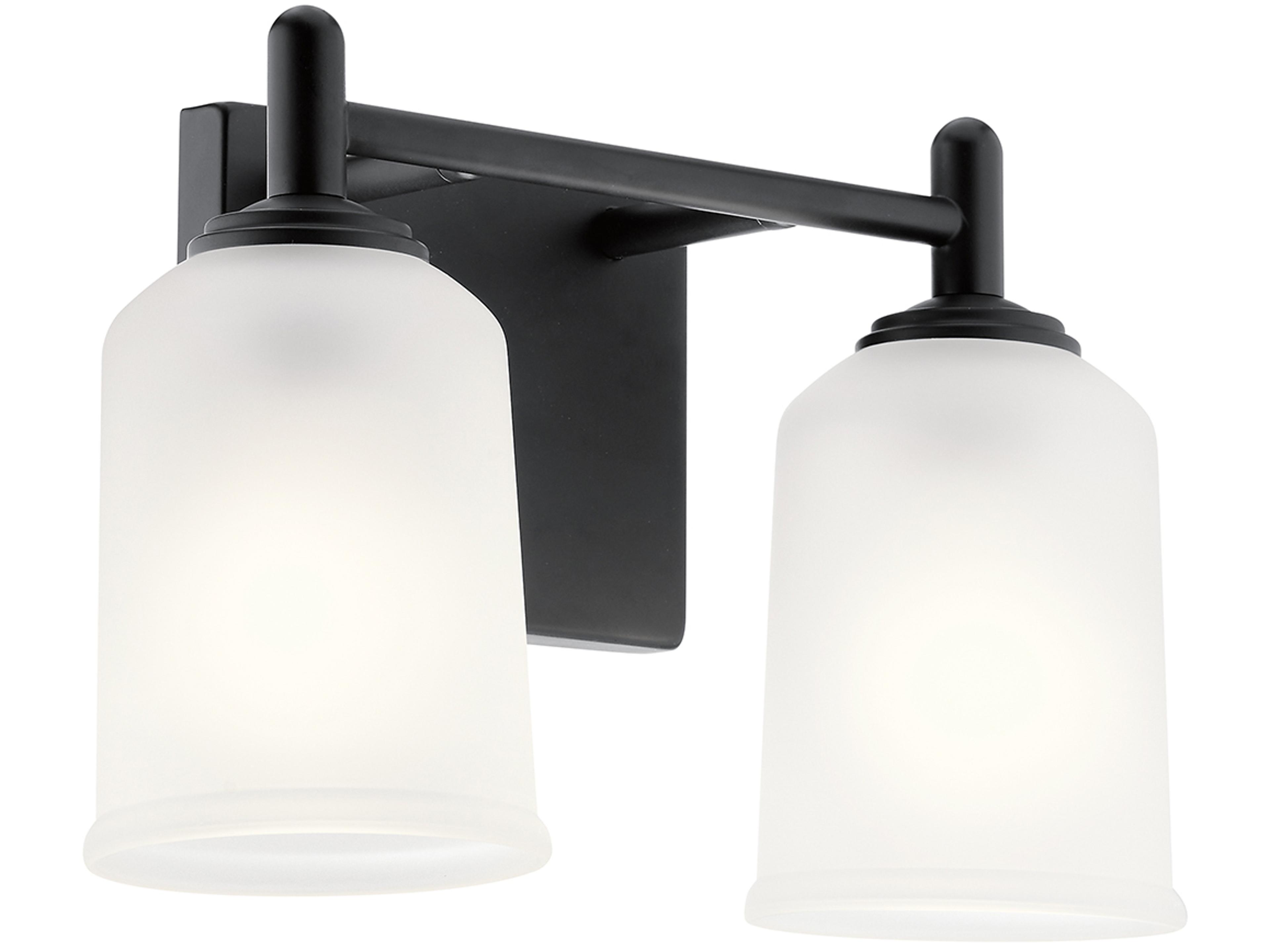 Kichler Shailene 2-Light Black Glass Vanity Light