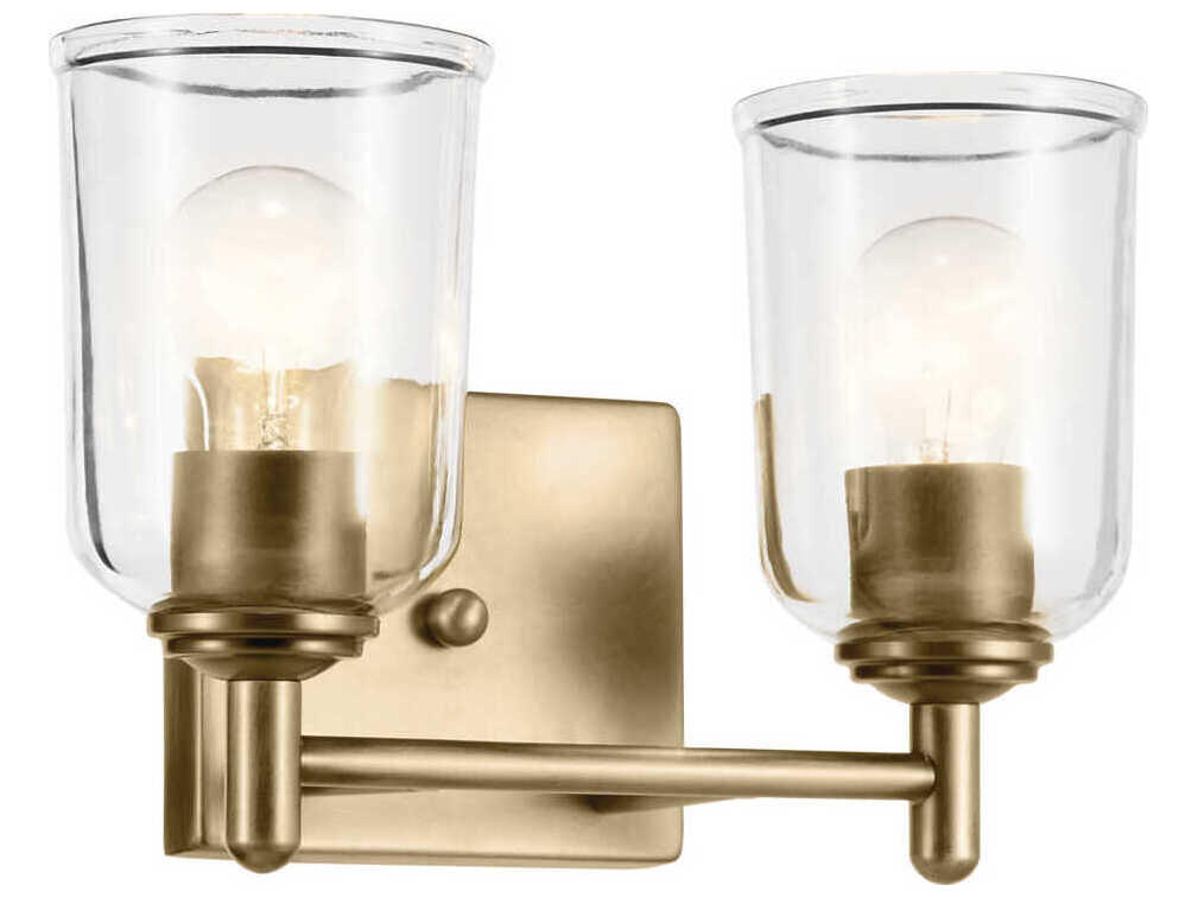 Kichler Shailene 2-Light Natural Brass Vanity Light