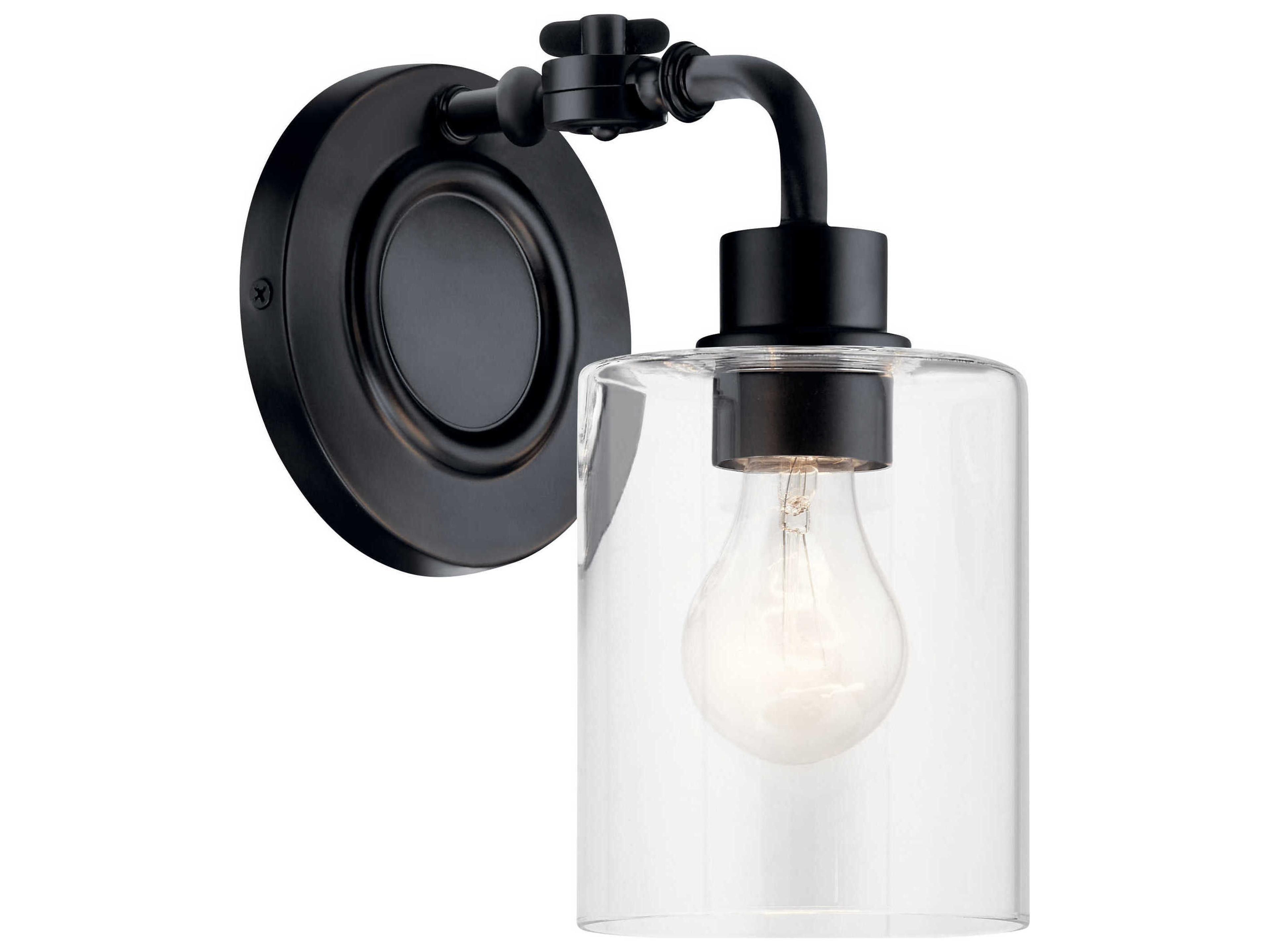 Kichler Gunnison 1-Light Black Glass