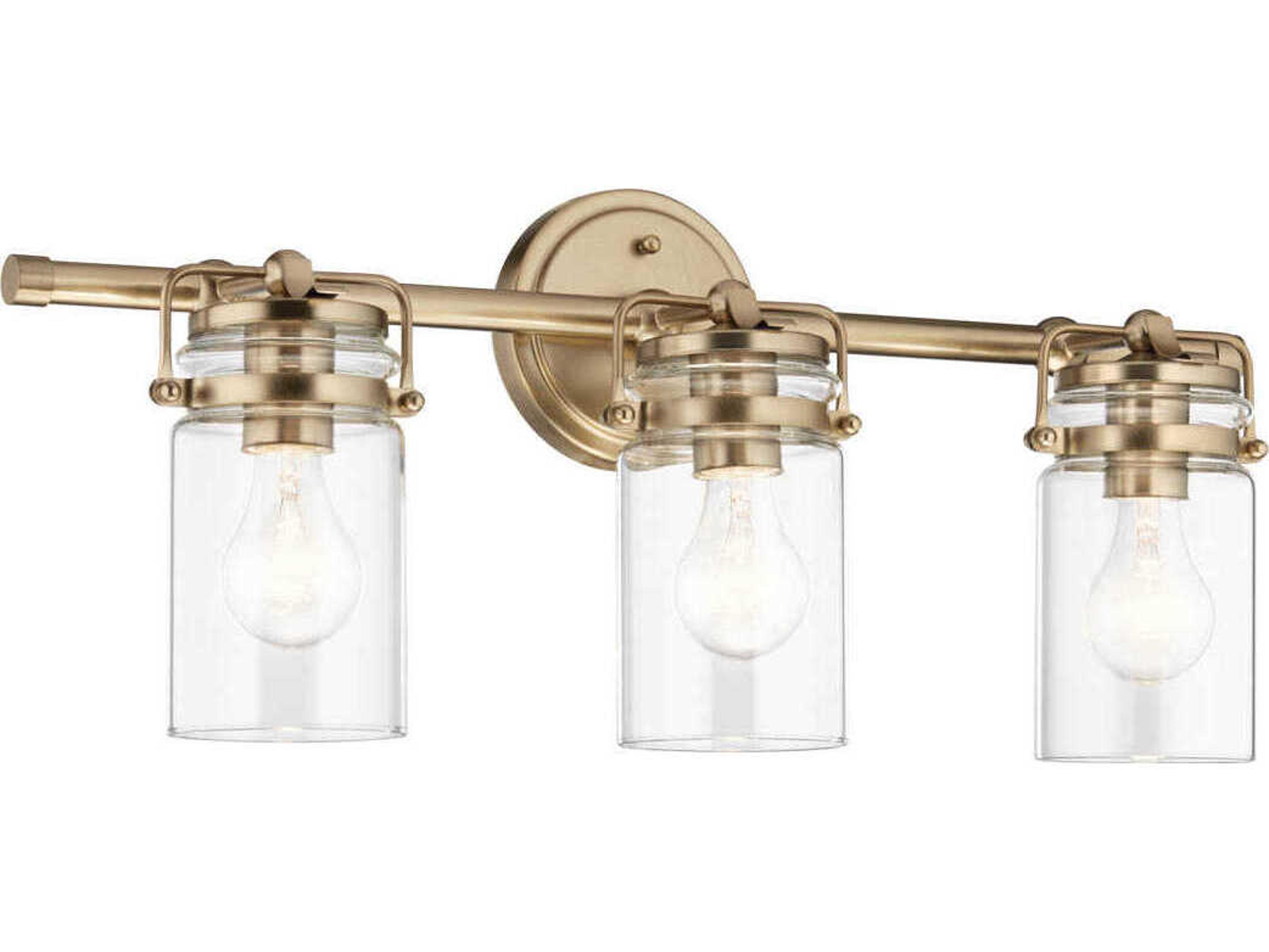 Kichler Brinley 3-Light Champagne Bronze Glass Vanity Light