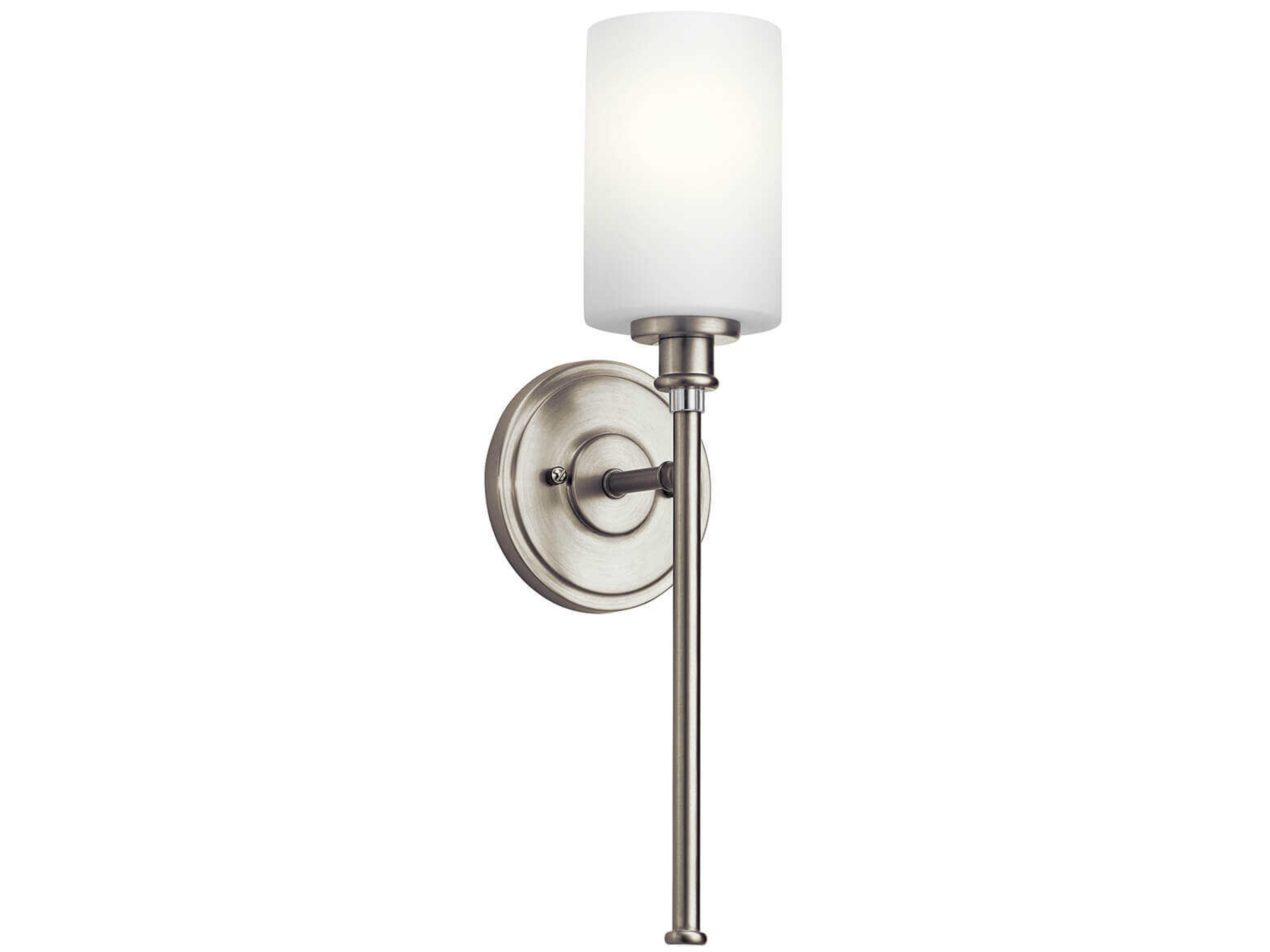 Kichler Joelson 1-Light Brushed Nickel Glass Wall Sconce