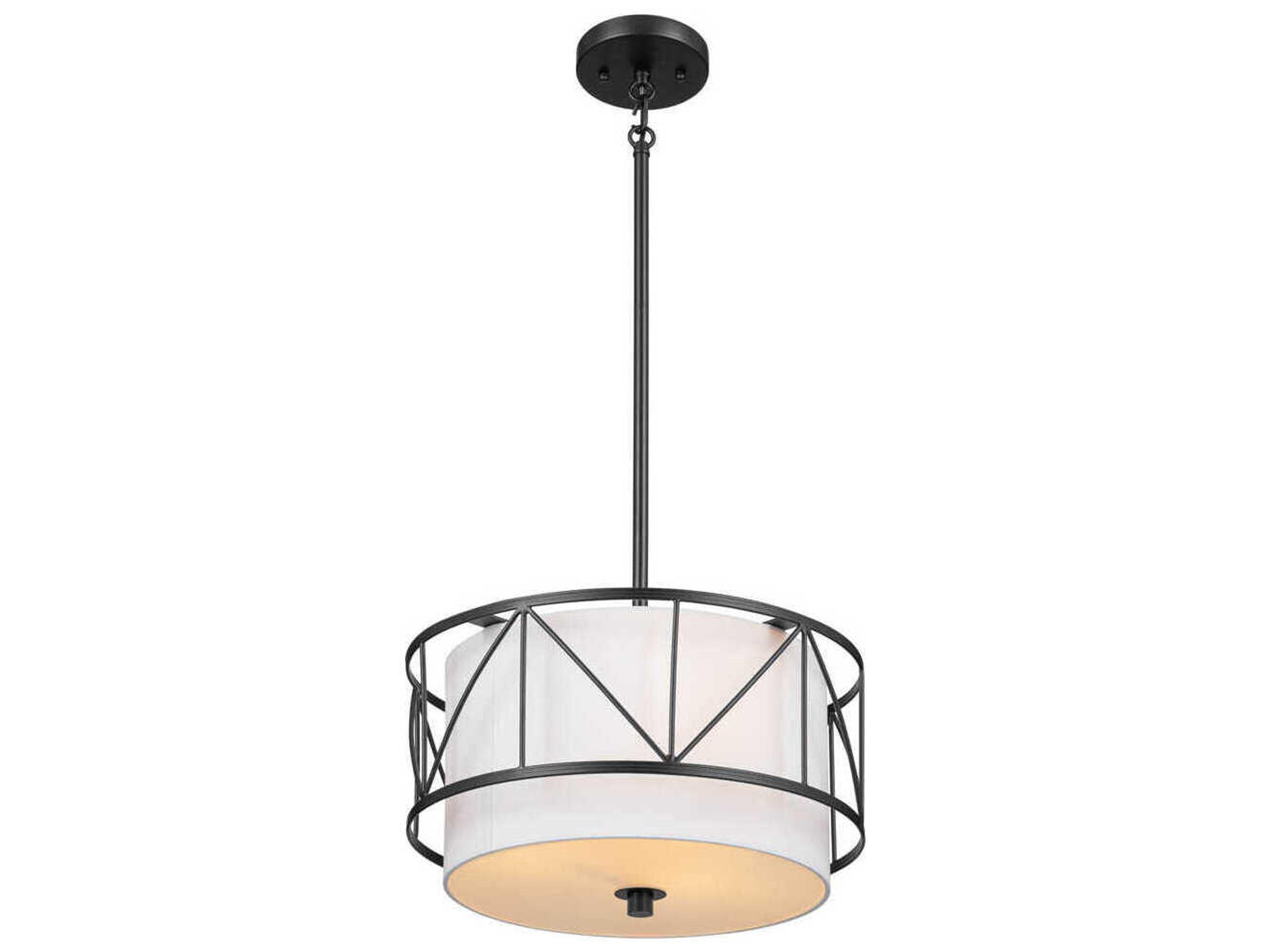 Kichler Birkleigh 3-Light Black Drum Pendant