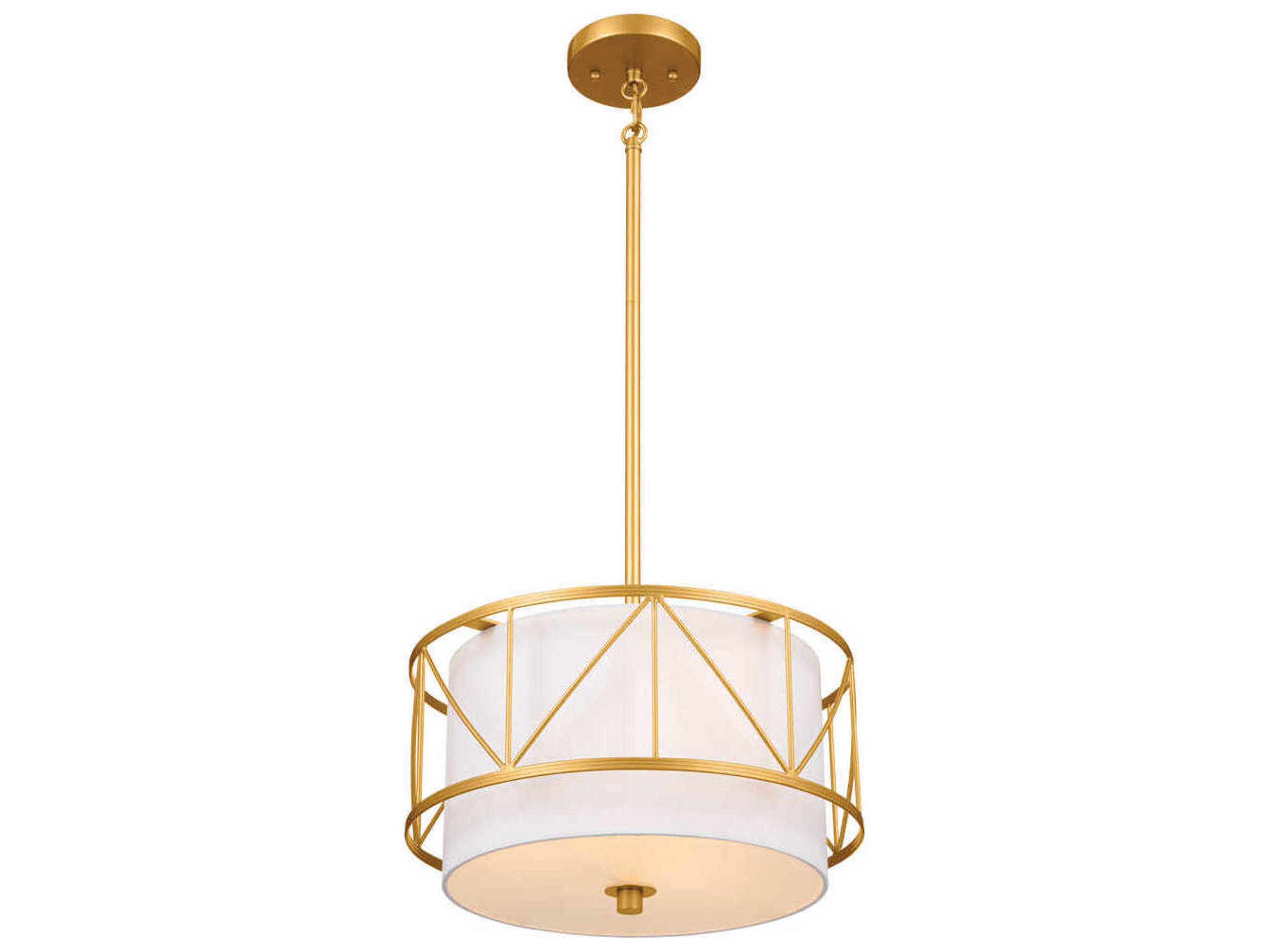 Kichler Birkleigh 3-Light Classic Gold Drum Pendant