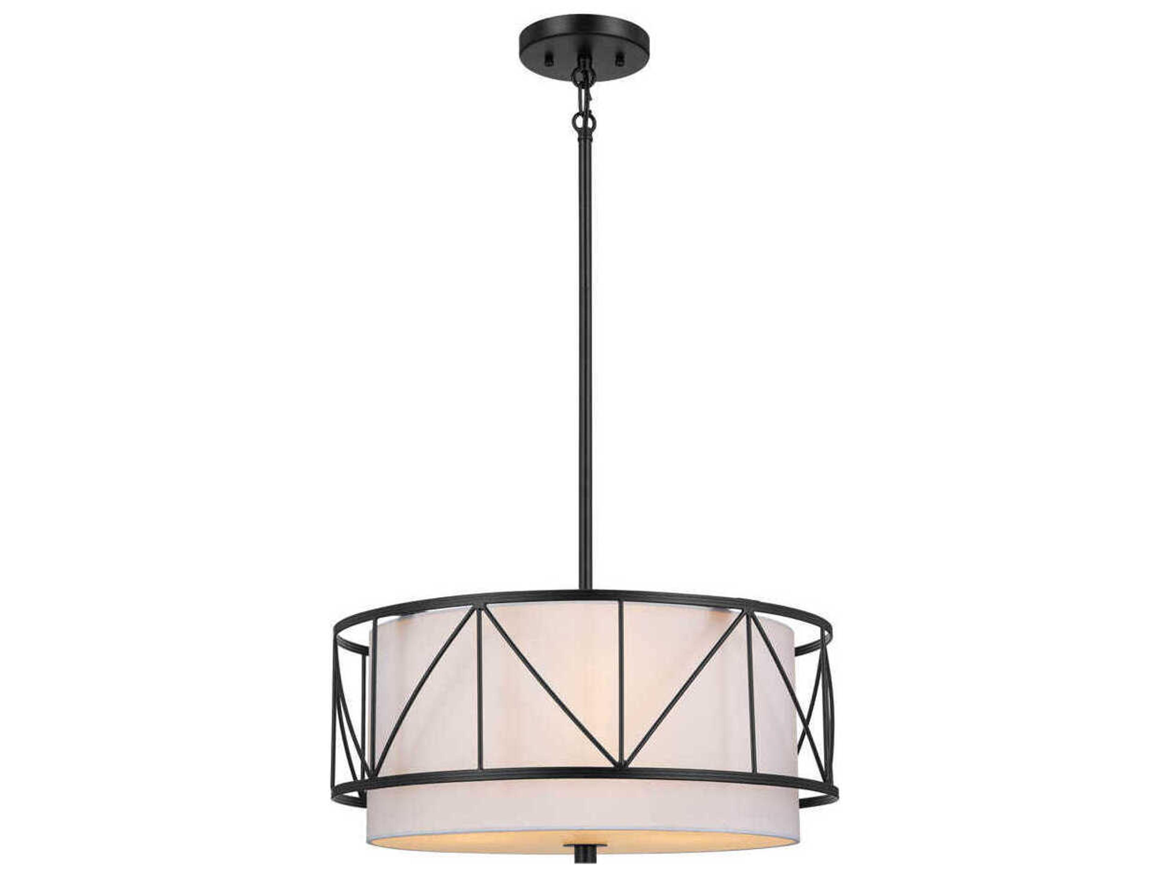 Kichler Birkleigh 3-Light Black Drum Pendant