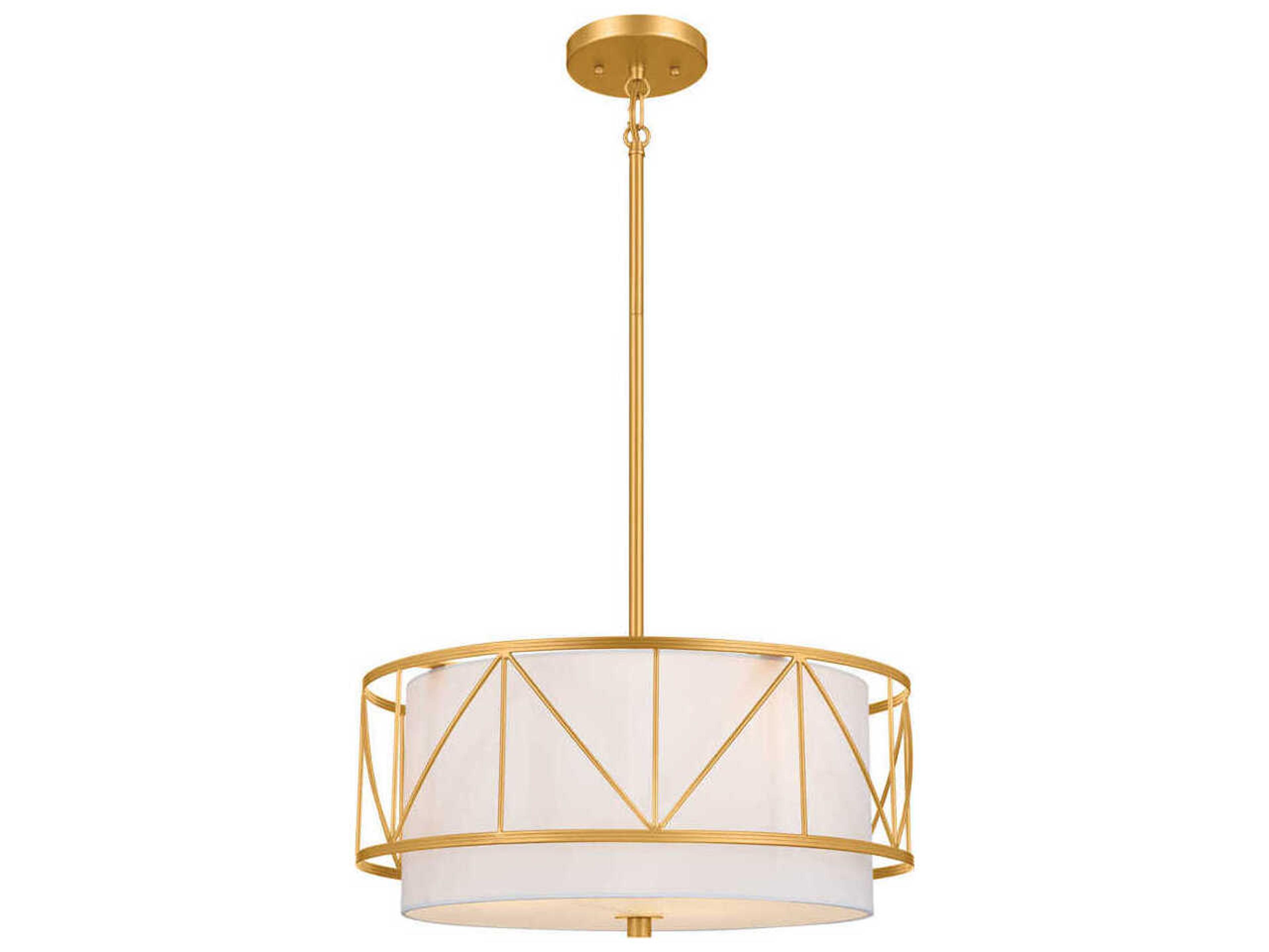 Kichler Birkleigh 3-Light Classic Gold Drum Pendant