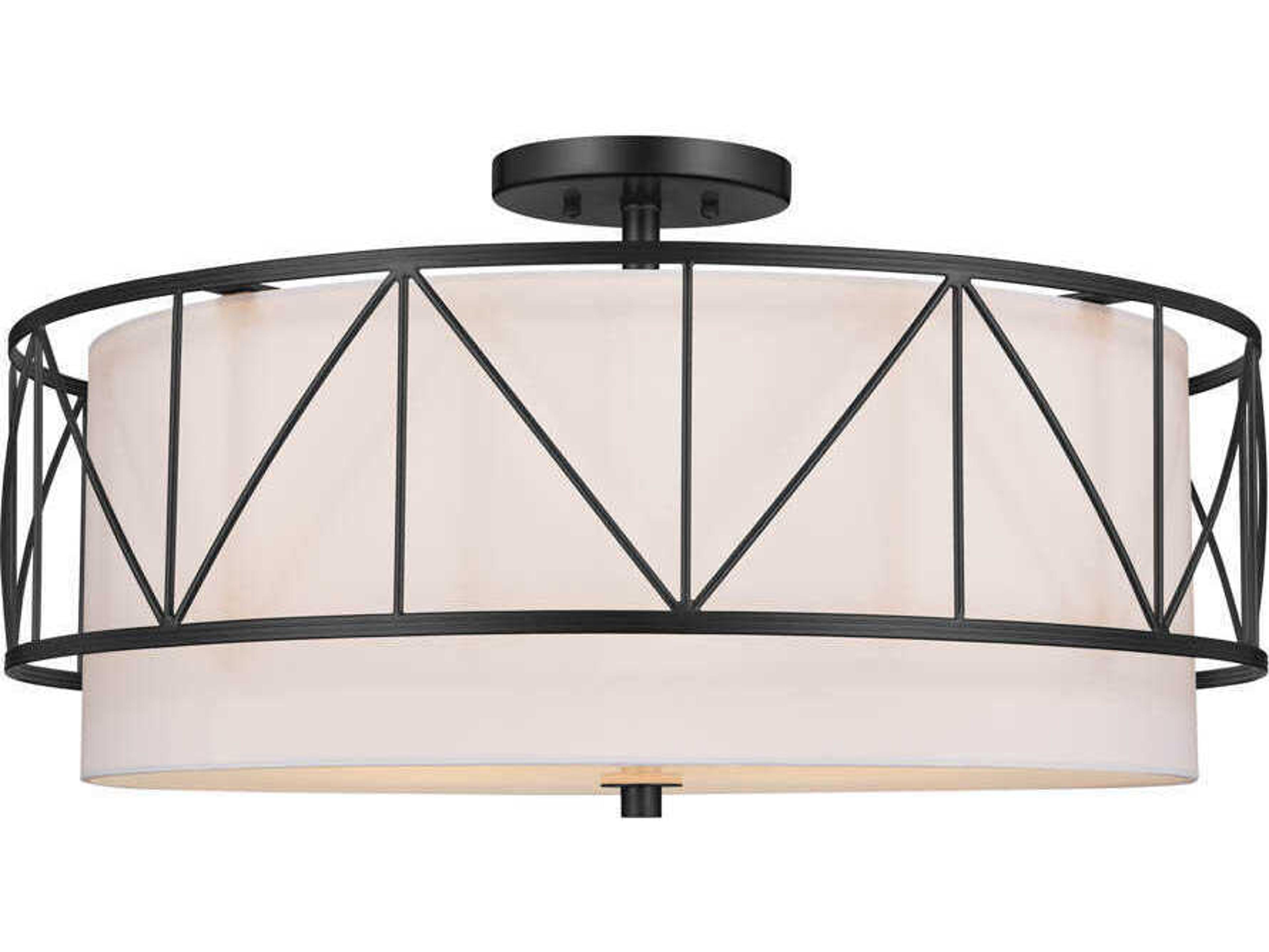Kichler Birkleigh 4-Light Black Drum Semi Flush Mount