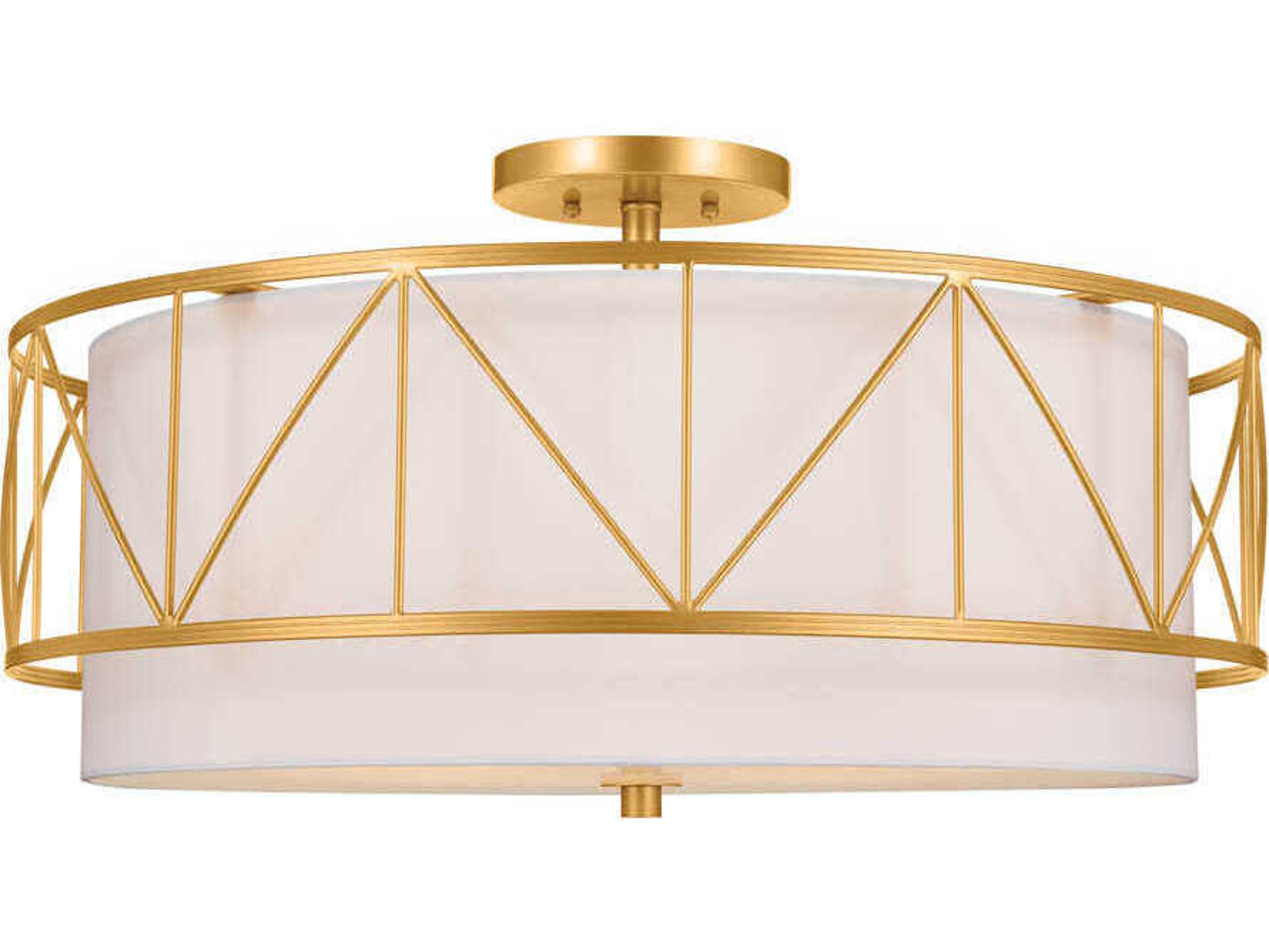 Kichler Birkleigh 4-Light Classic Gold Drum Semi Flush Mount