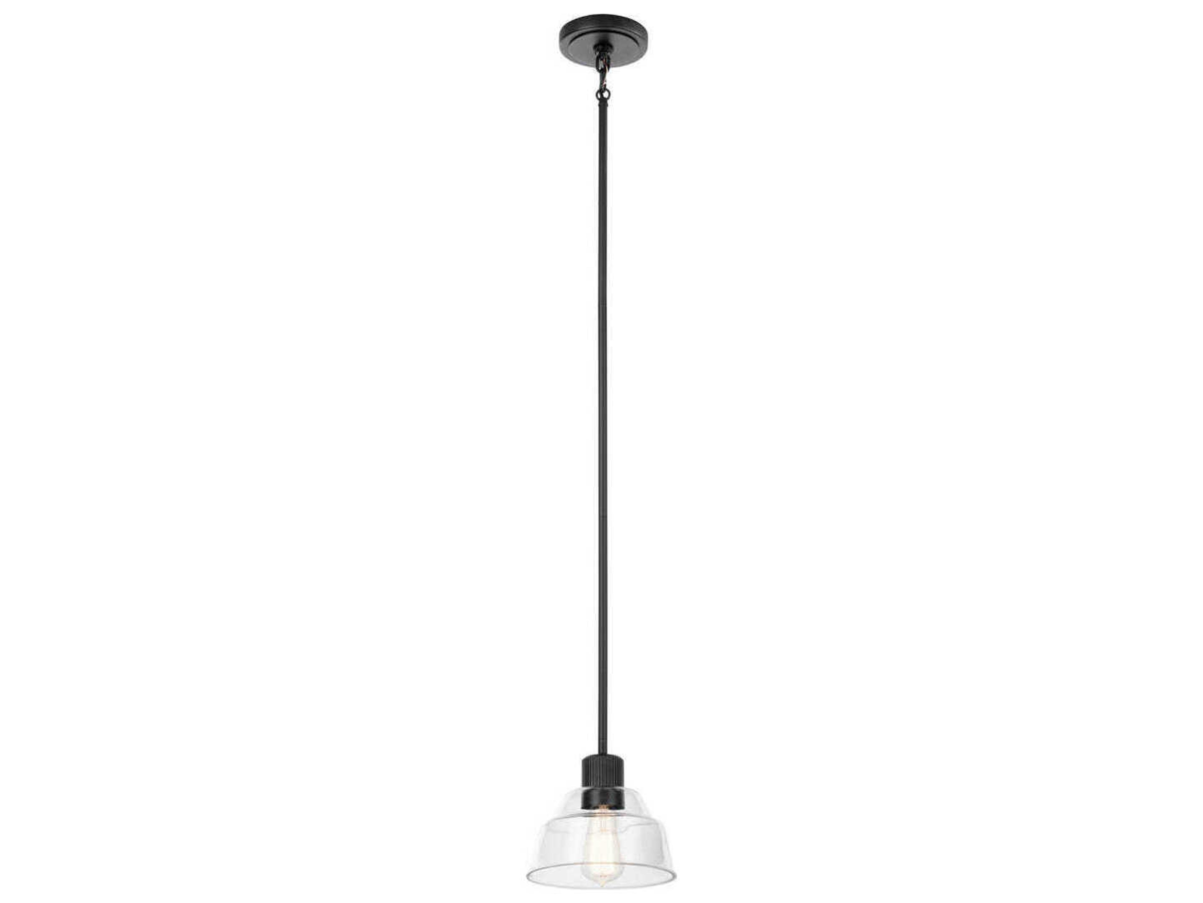 Kichler Eastmont 1-Light Black Glass Dome Mini Pendant