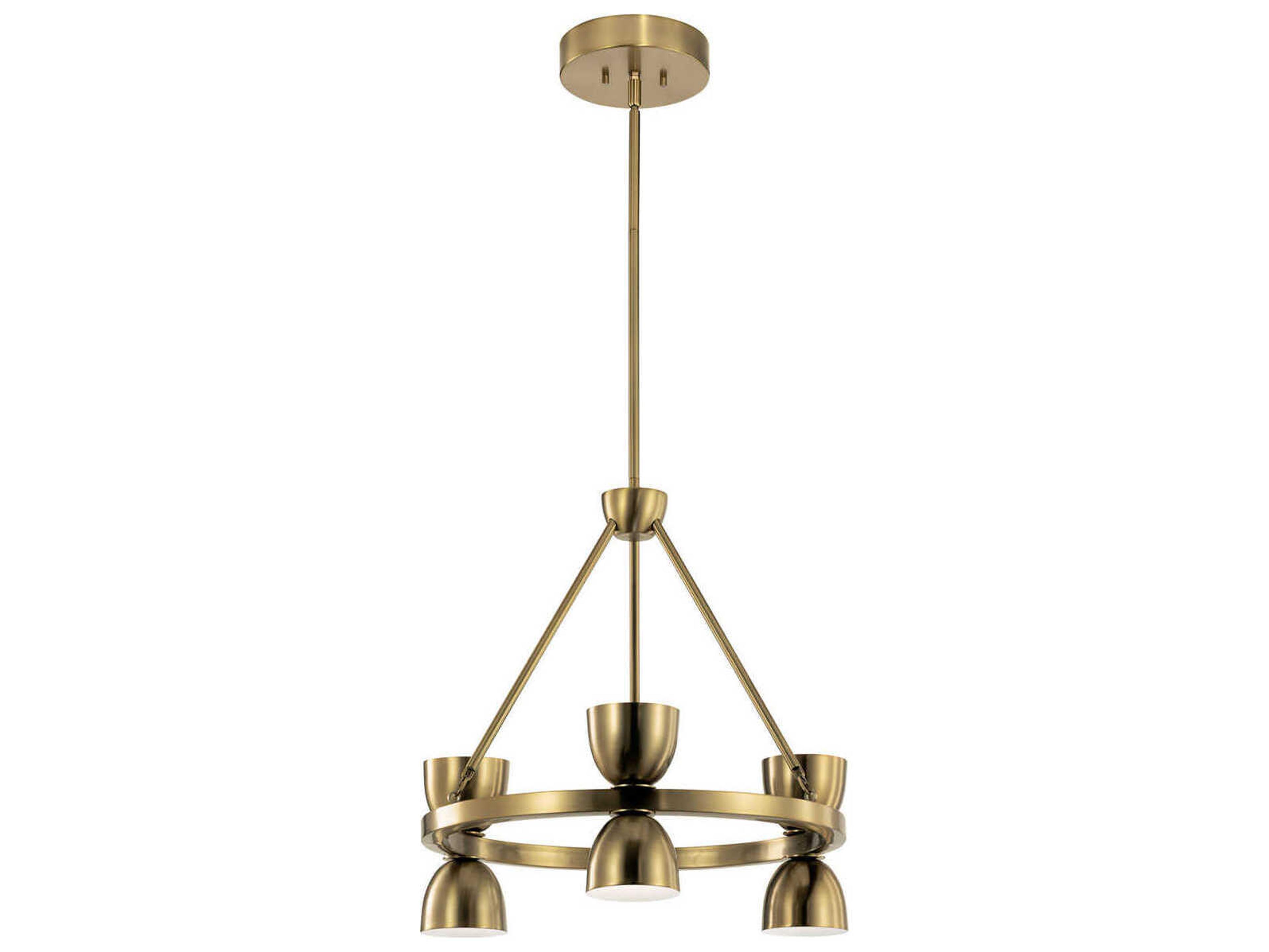 Kichler Baland 6-Light Brushed Natural Brass LED Geometric Round Chandelier