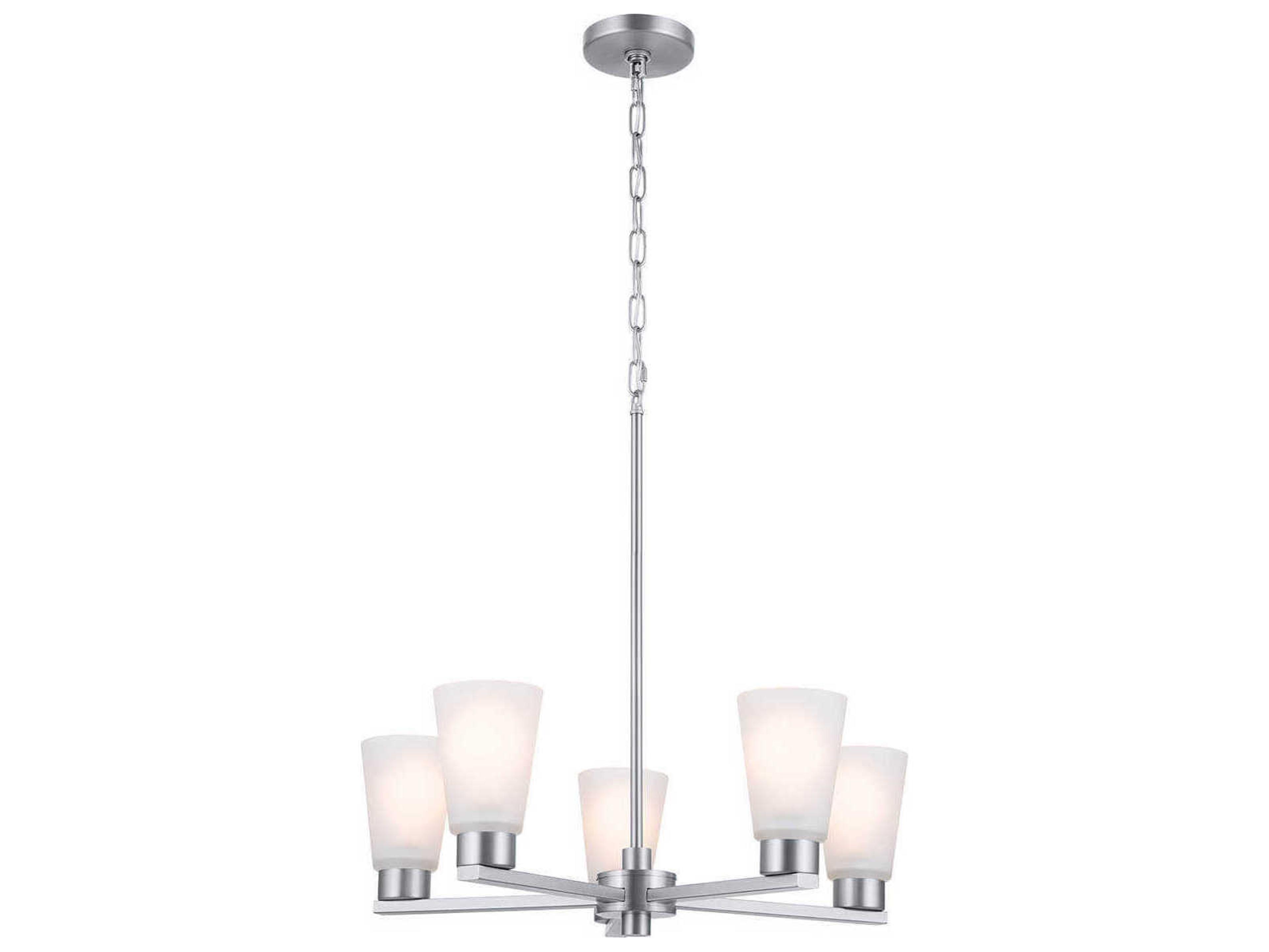 Kichler Stamos 5-Light Brushed Nickel Glass Empire Chandelier