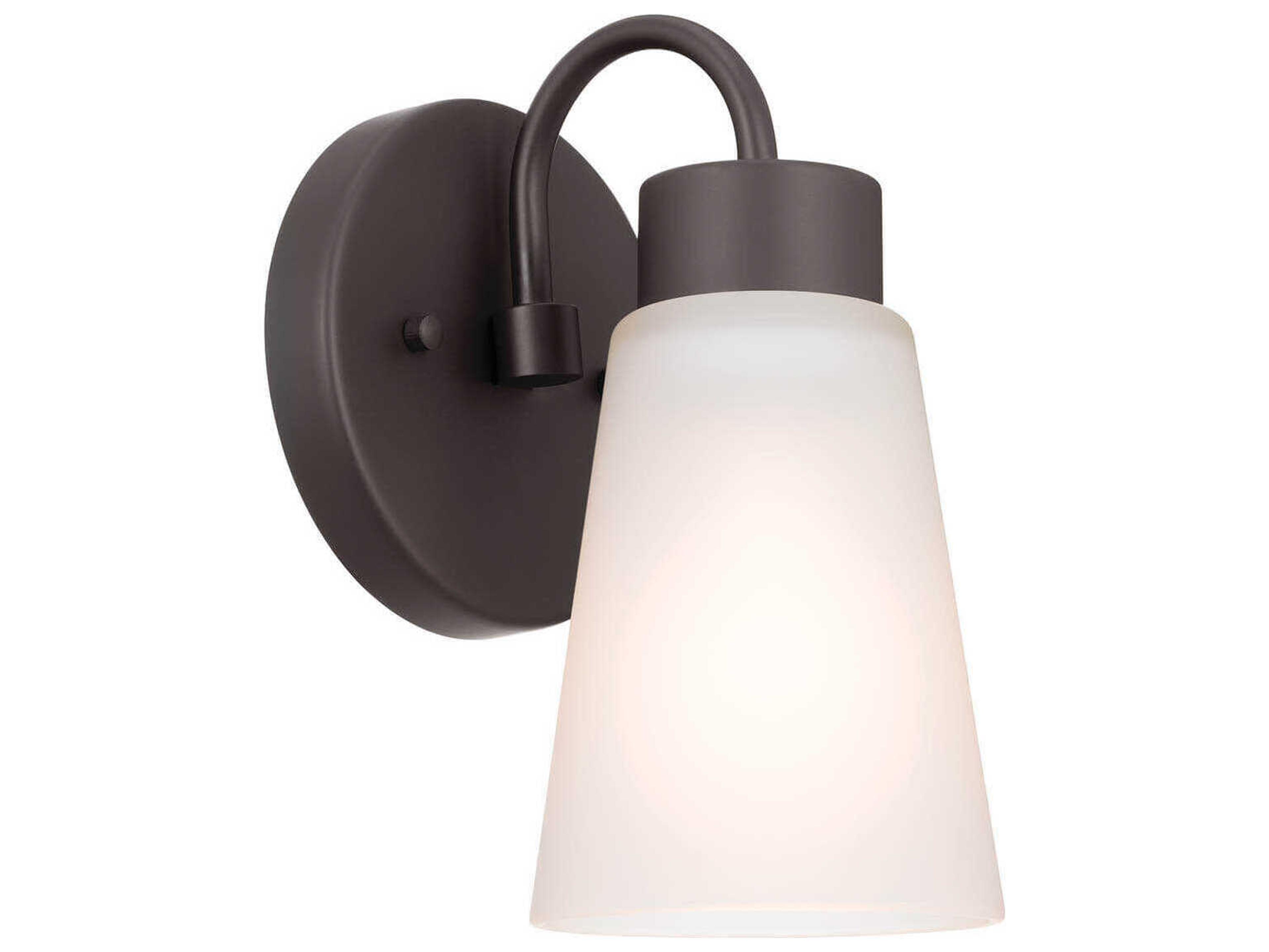 Kichler Erma 1-Light Olde Bronze Glass Wall Sconce