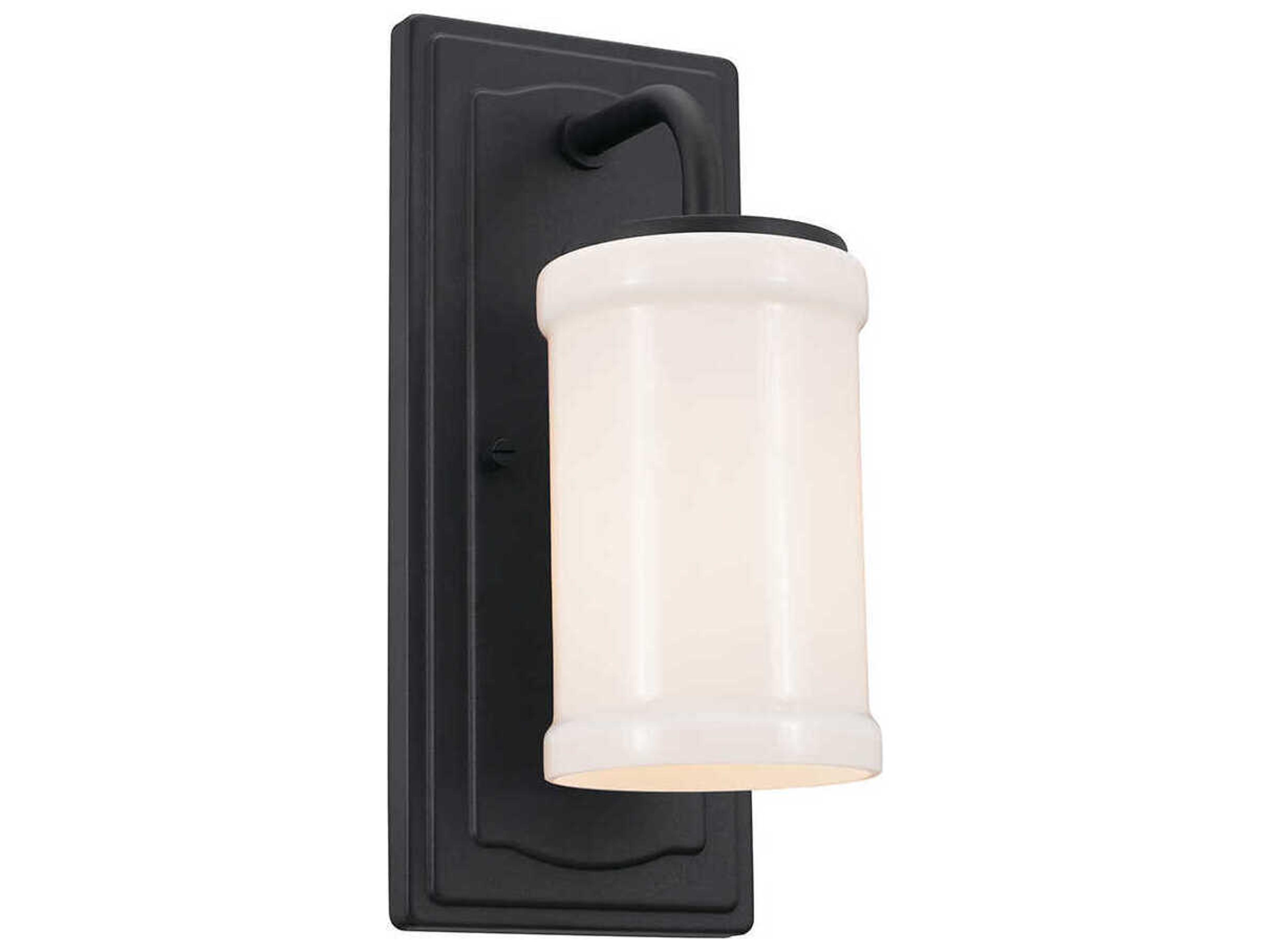 Kichler Vetivene 1-Light Textured Black Glass Wall Sconce