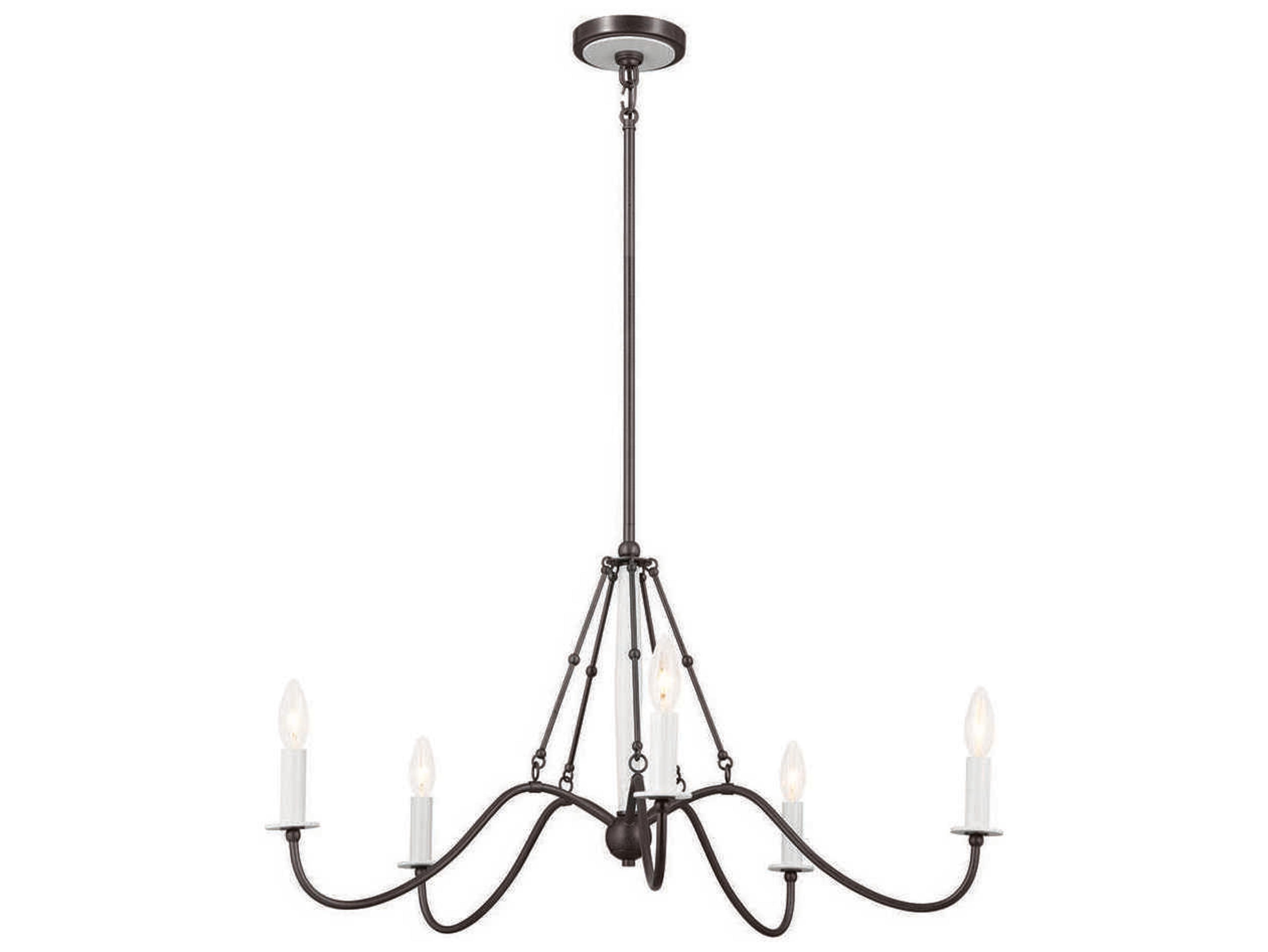 Kichler Freesia 5-Light Anvil Iron Gray Candelabra Chandelier