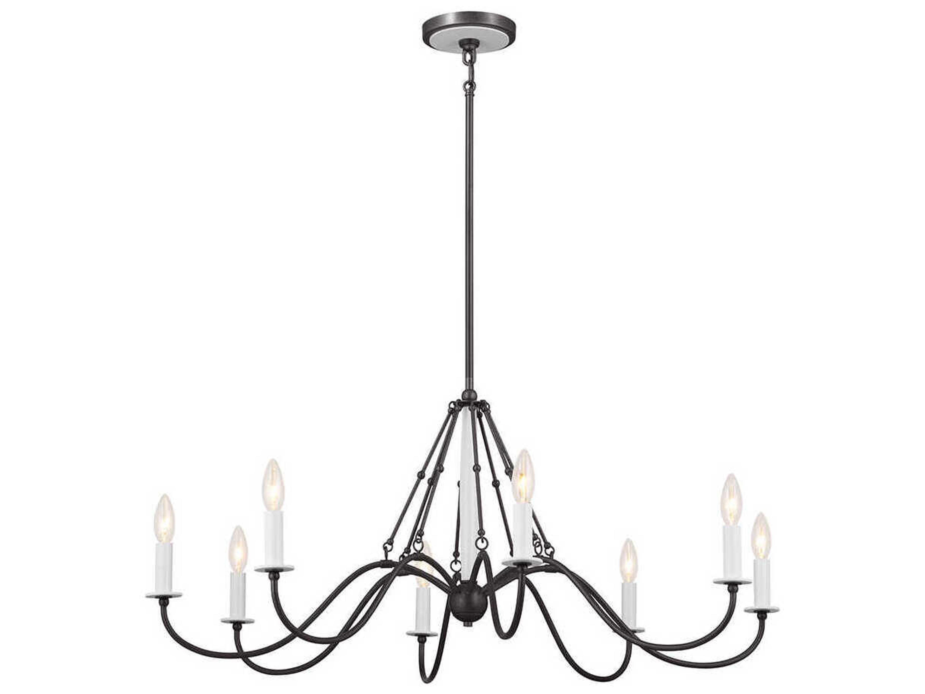 Kichler Freesia 8-Light Anvil Iron Gray Candelabra Chandelier