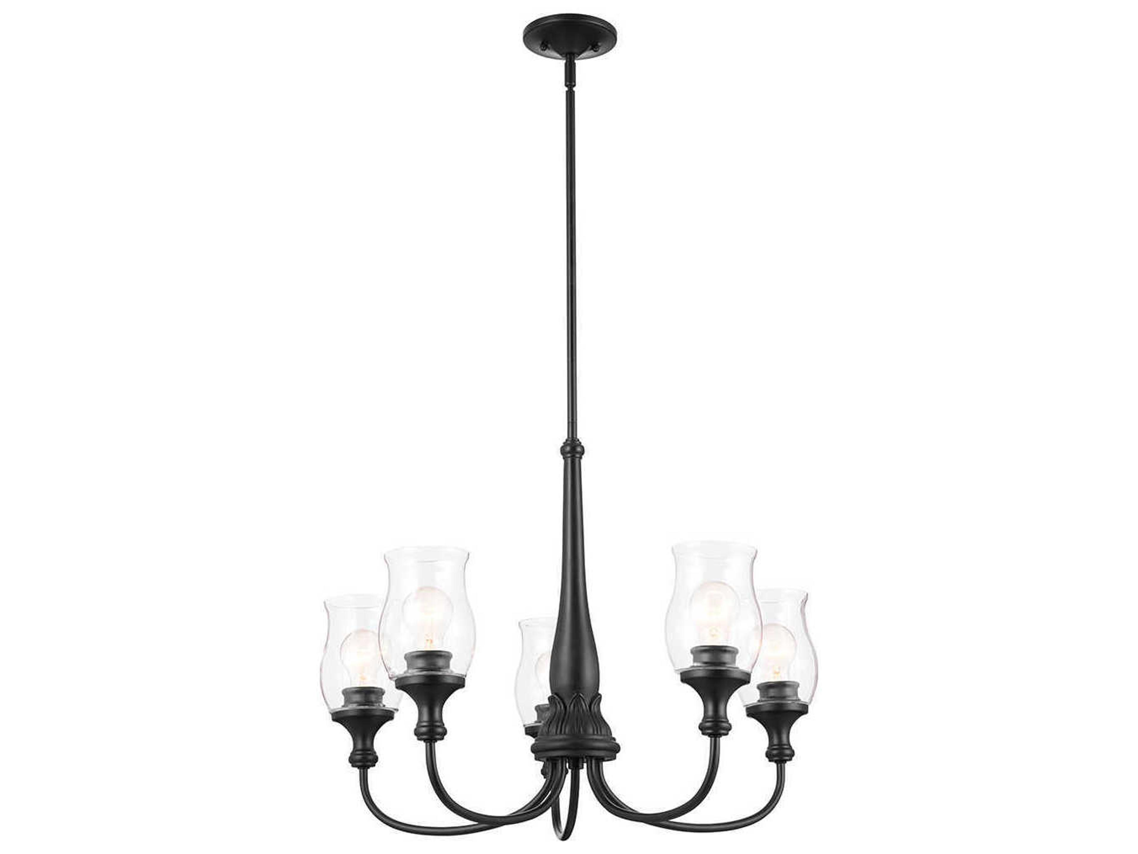Kichler Melis 5-Light Black Glass Chandelier