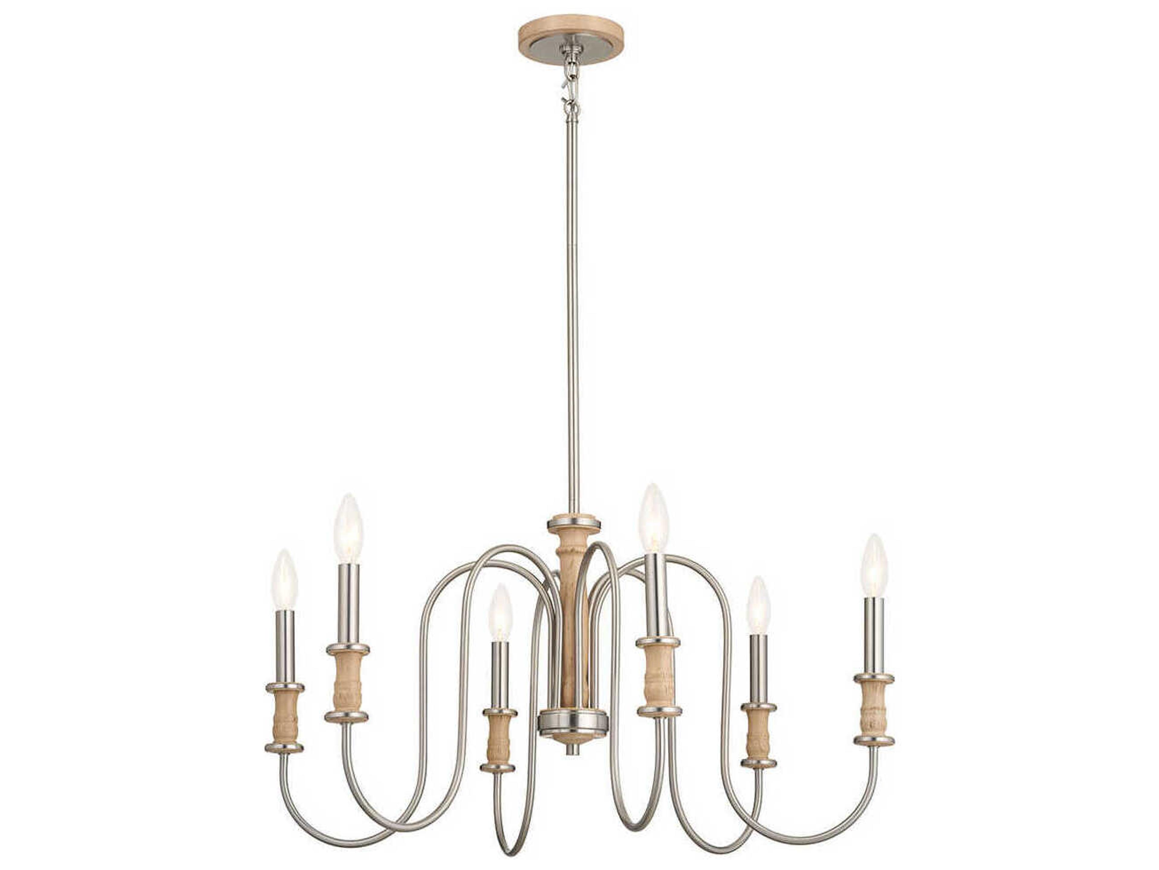 Kichler Karthe 6-Light Brushed Nickel Candelabra Chandelier
