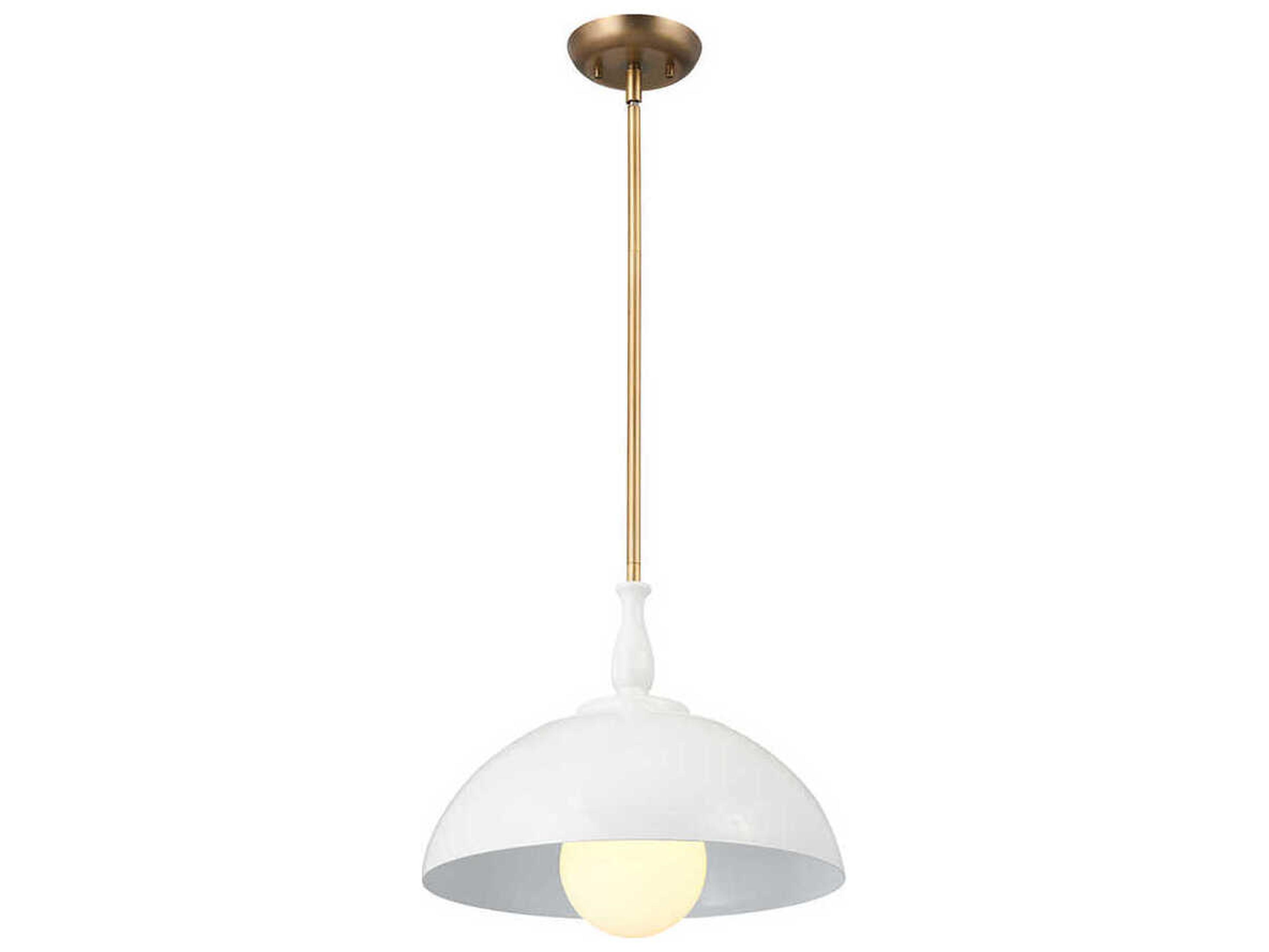 Kichler Fira 1-Light White Brass Dome Pendant