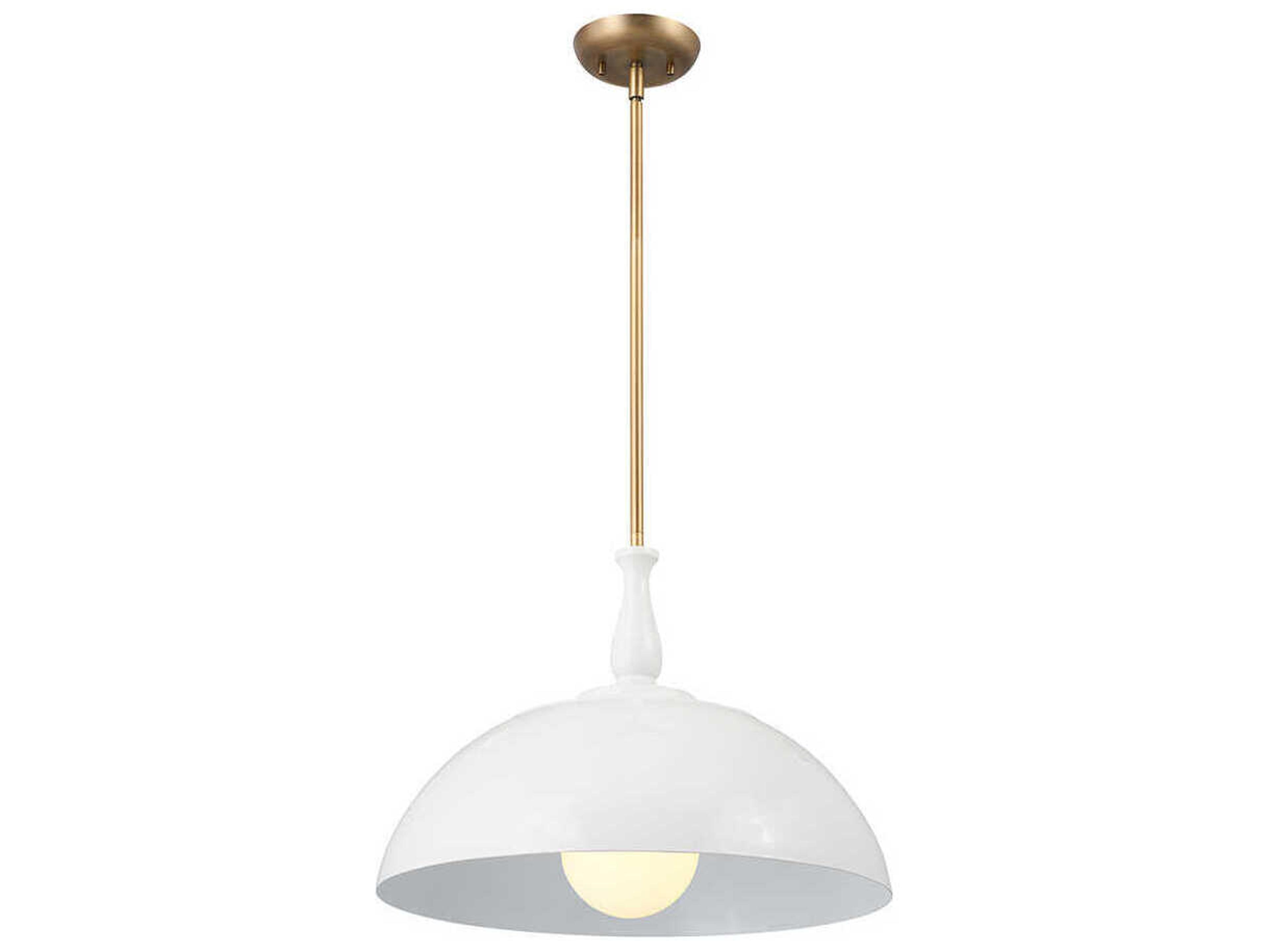 Kichler Fira 1-Light White Brass Dome Pendant