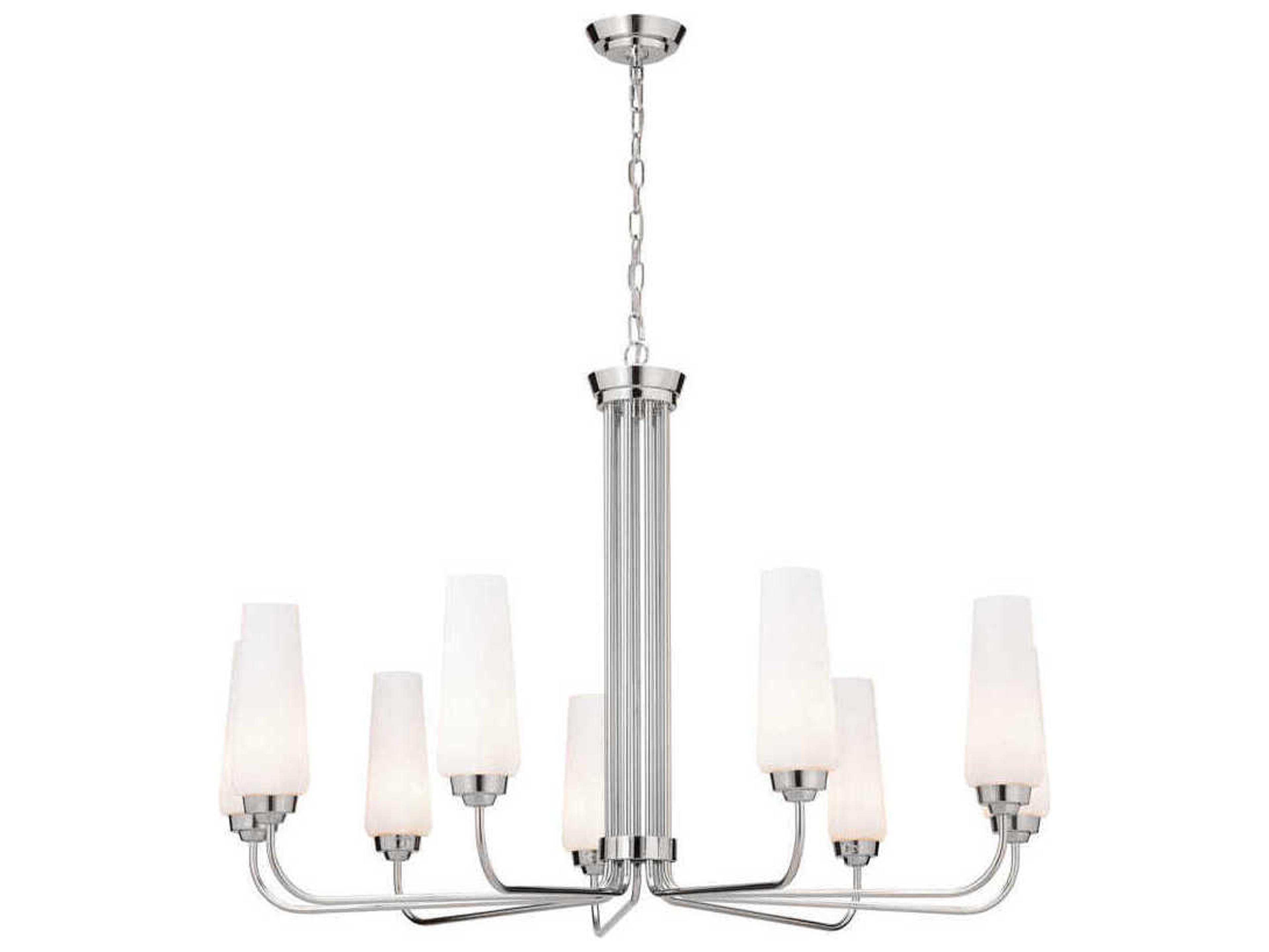 Kichler Truby 9-Light Polished Nickel Glass Chandelier