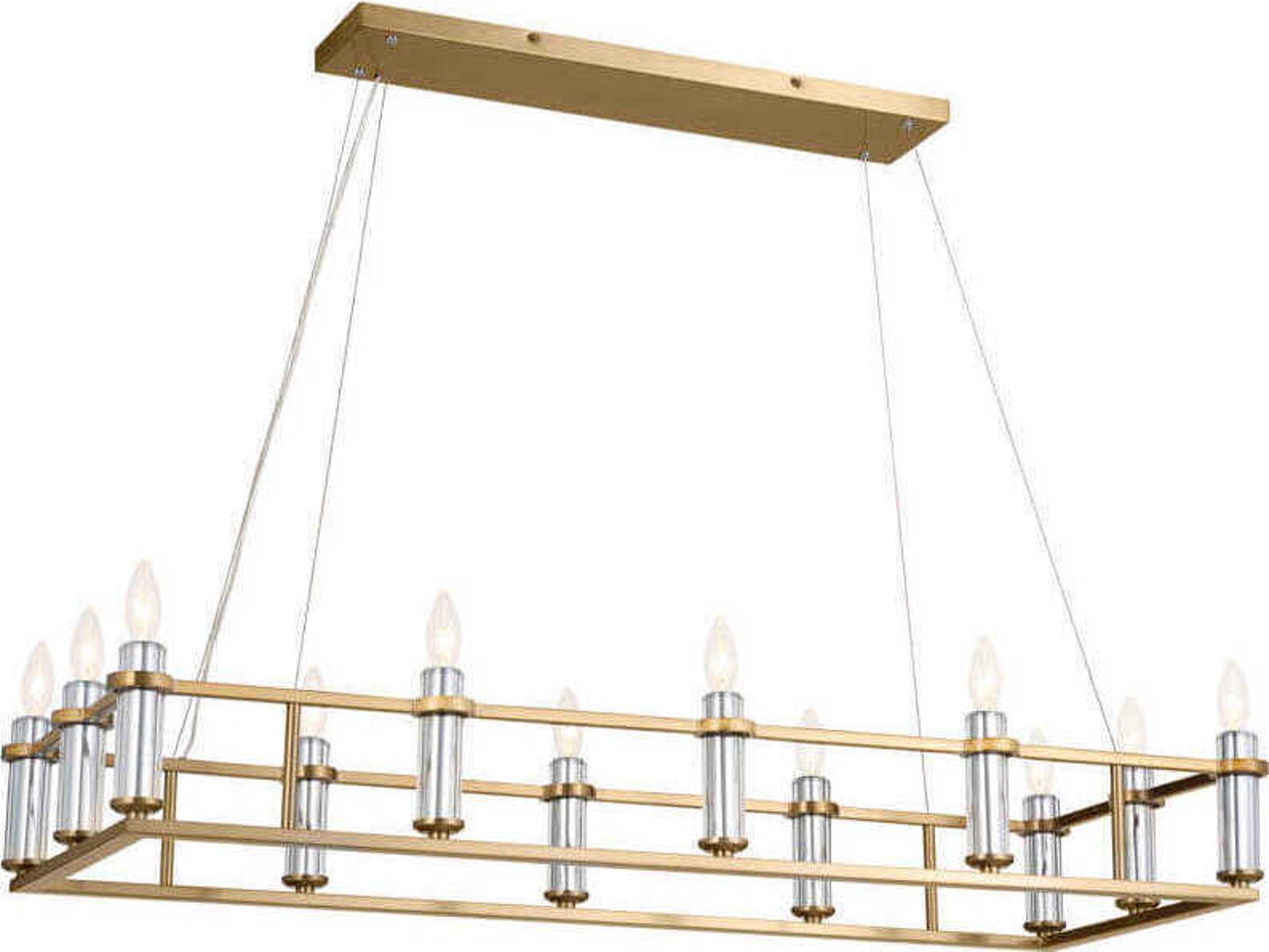 Kichler Rosalind 12-Light Brushed Natural Brass Crystal Island Pendant