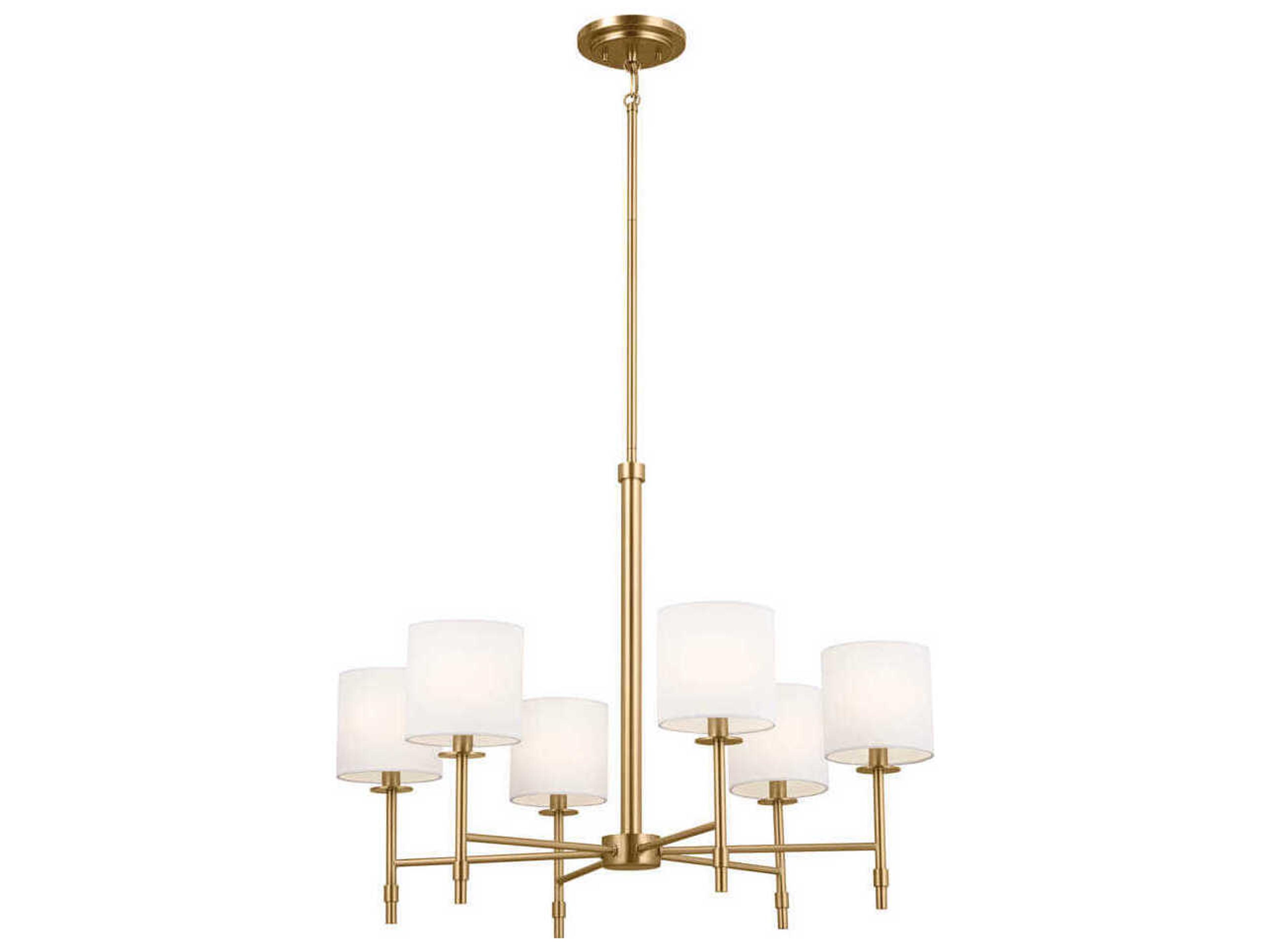 Kichler Ali 6-Light Brushed Natural Brass Drum Chandelier
