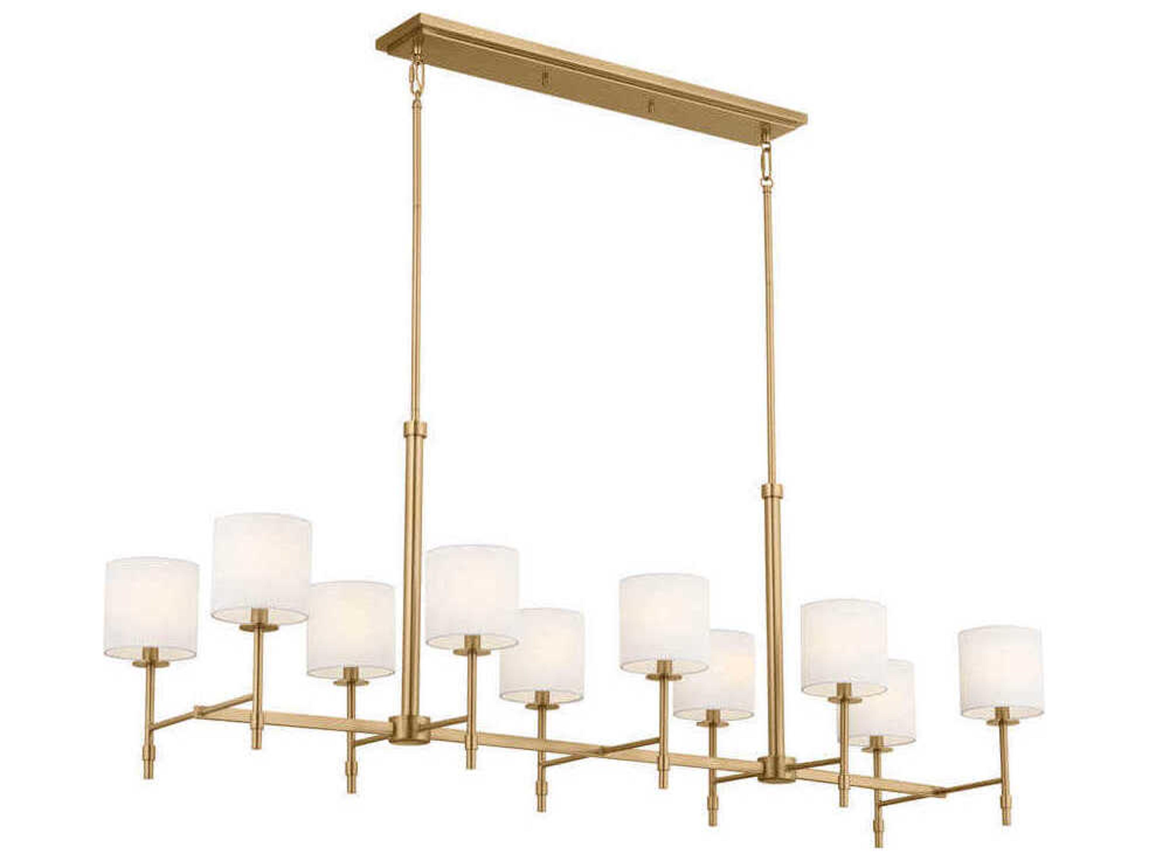 Kichler Ali 10-Light Brushed Natural Brass Drum Island Pendant
