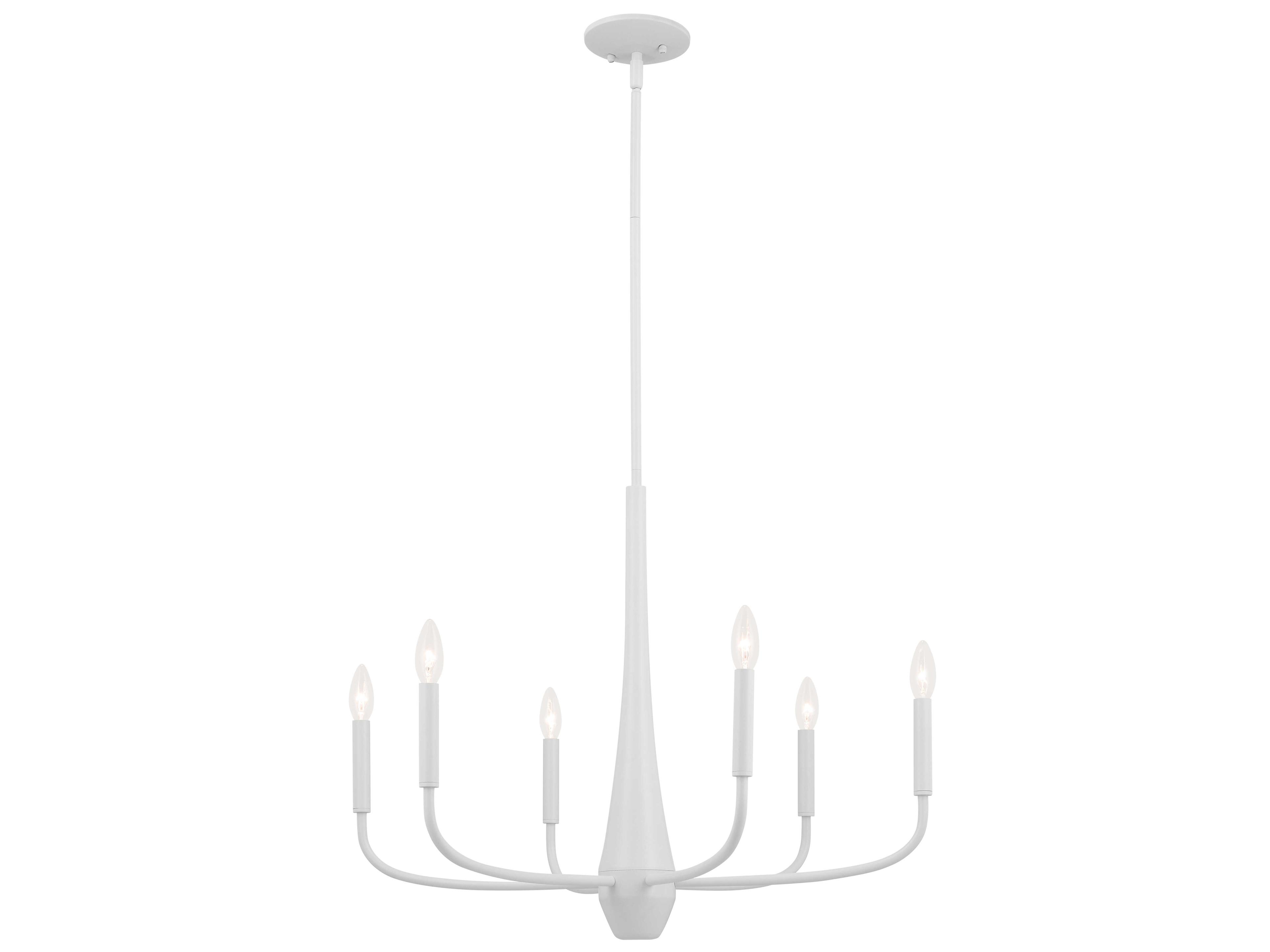 Kichler Deela 6-Light White Candelabra Chandelier