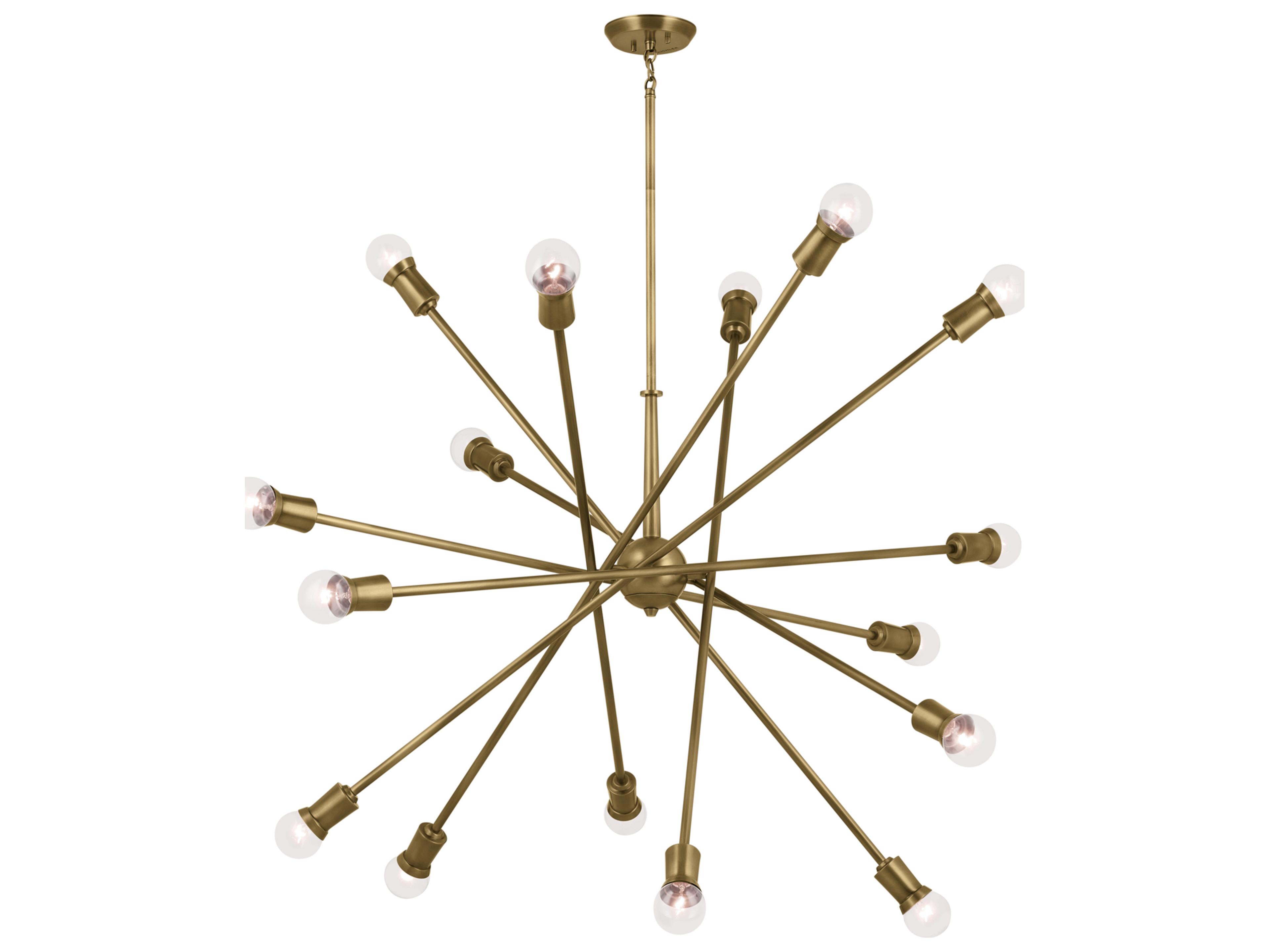 Kichler Armstrong 16-Light Natural Brass Linear Sputnik Pendant