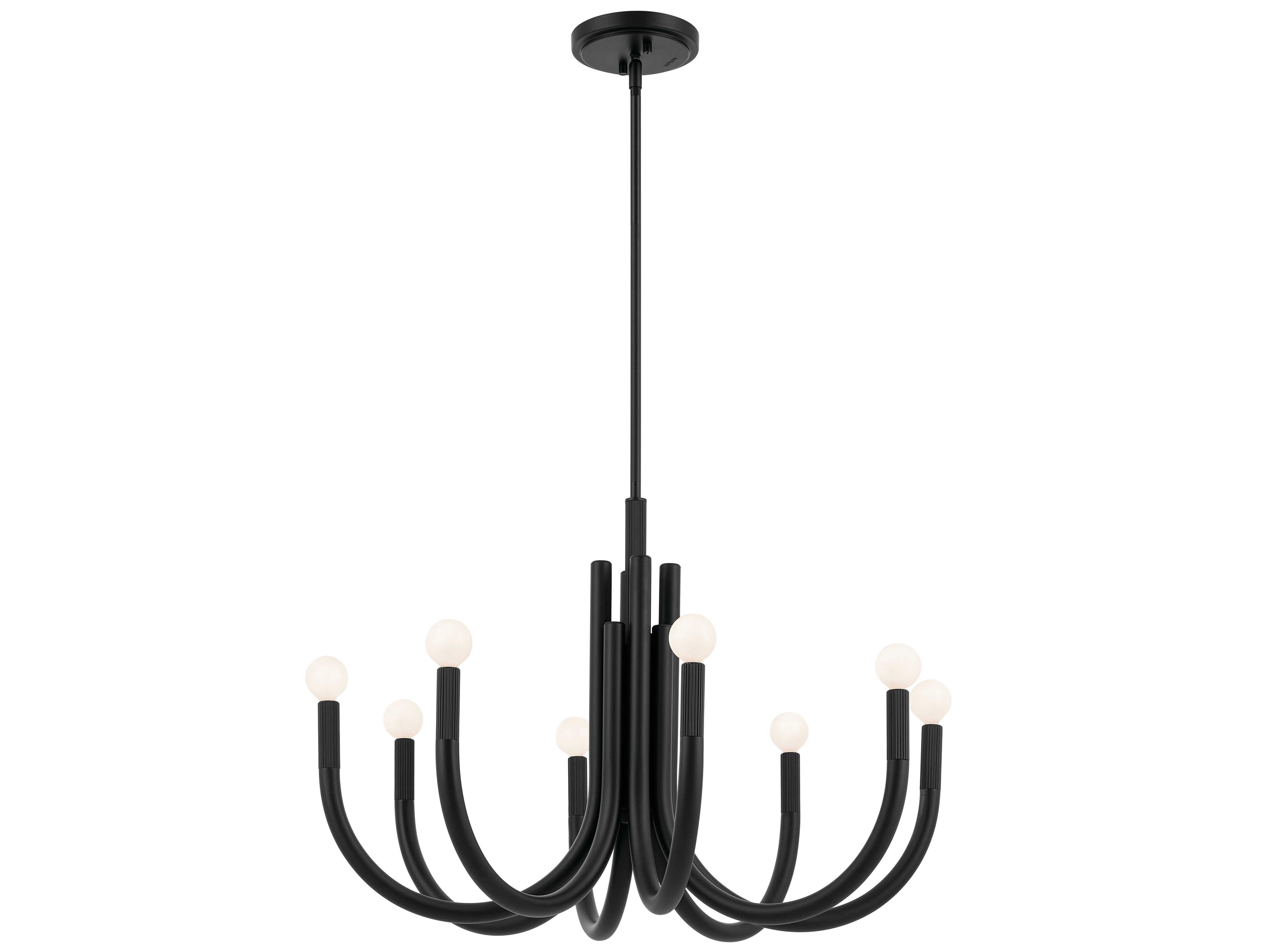 Kichler Odensa 8-Light Black Candelabra Chandelier