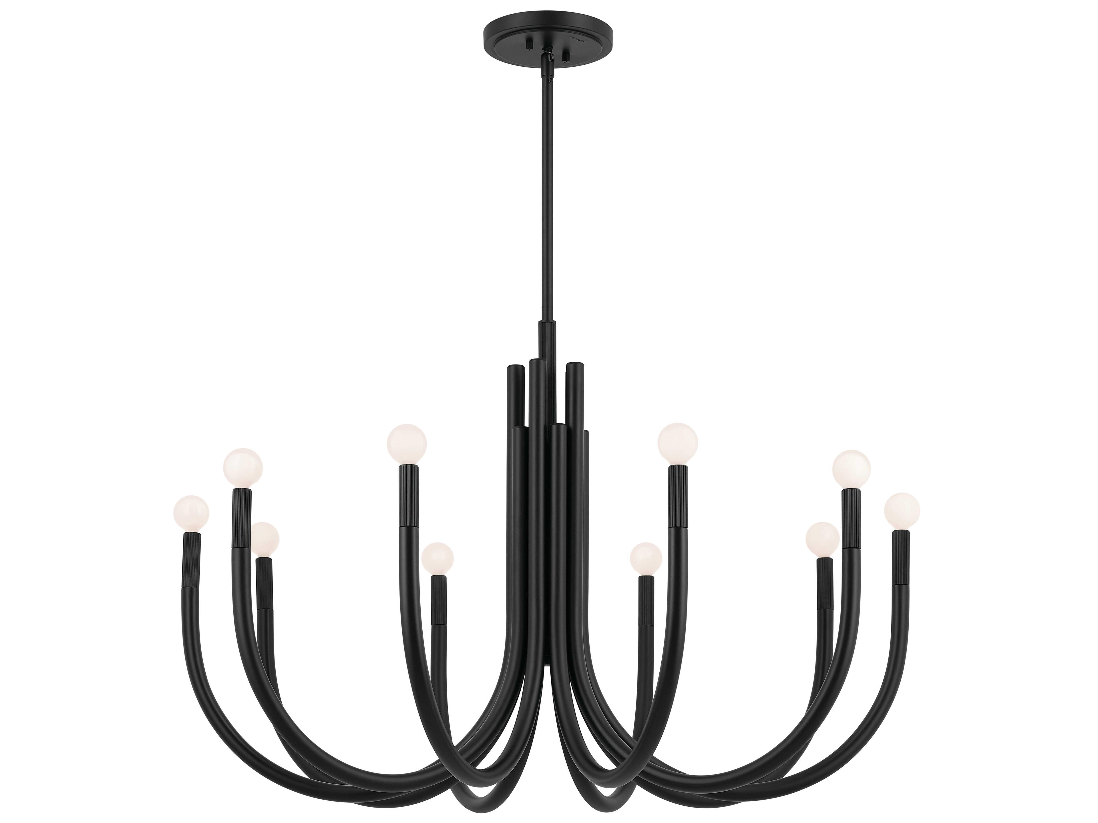 Kichler Odensa 10-Light Black Candelabra Chandelier