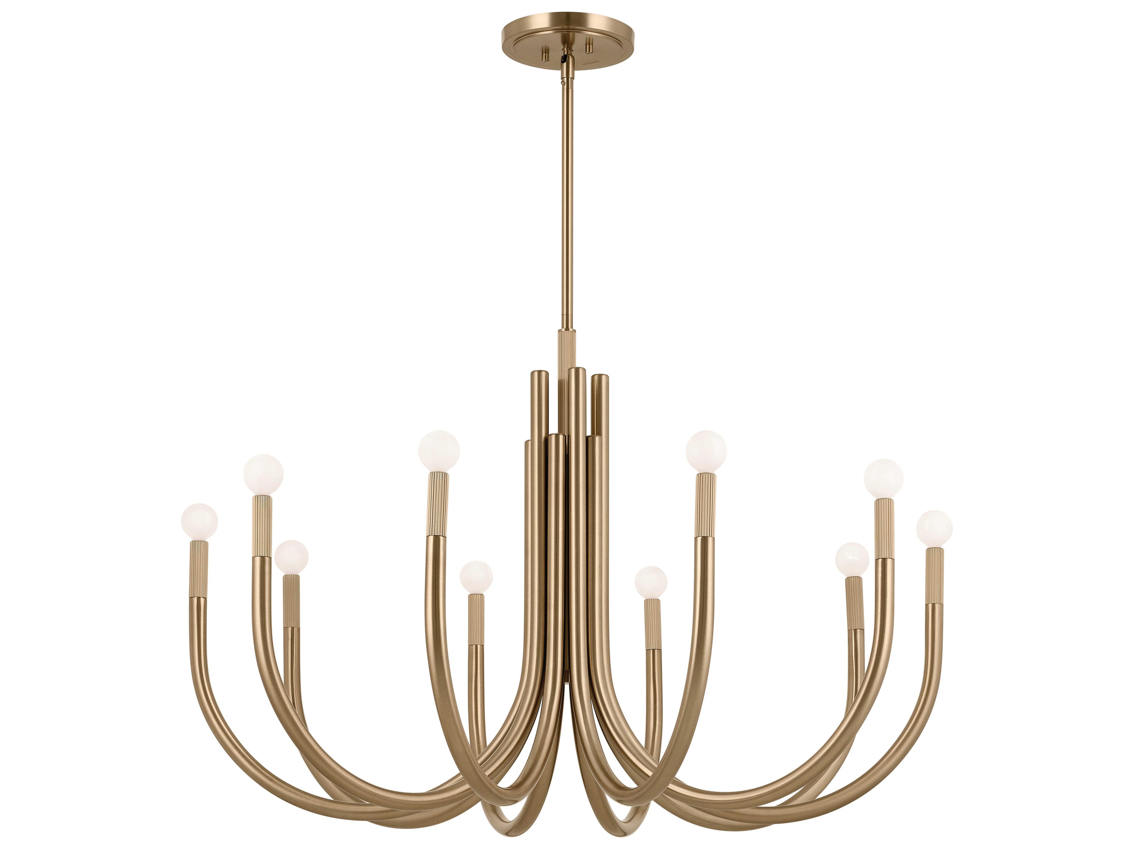 Kichler Odensa 10-Light Champagne Bronze Candelabra Chandelier