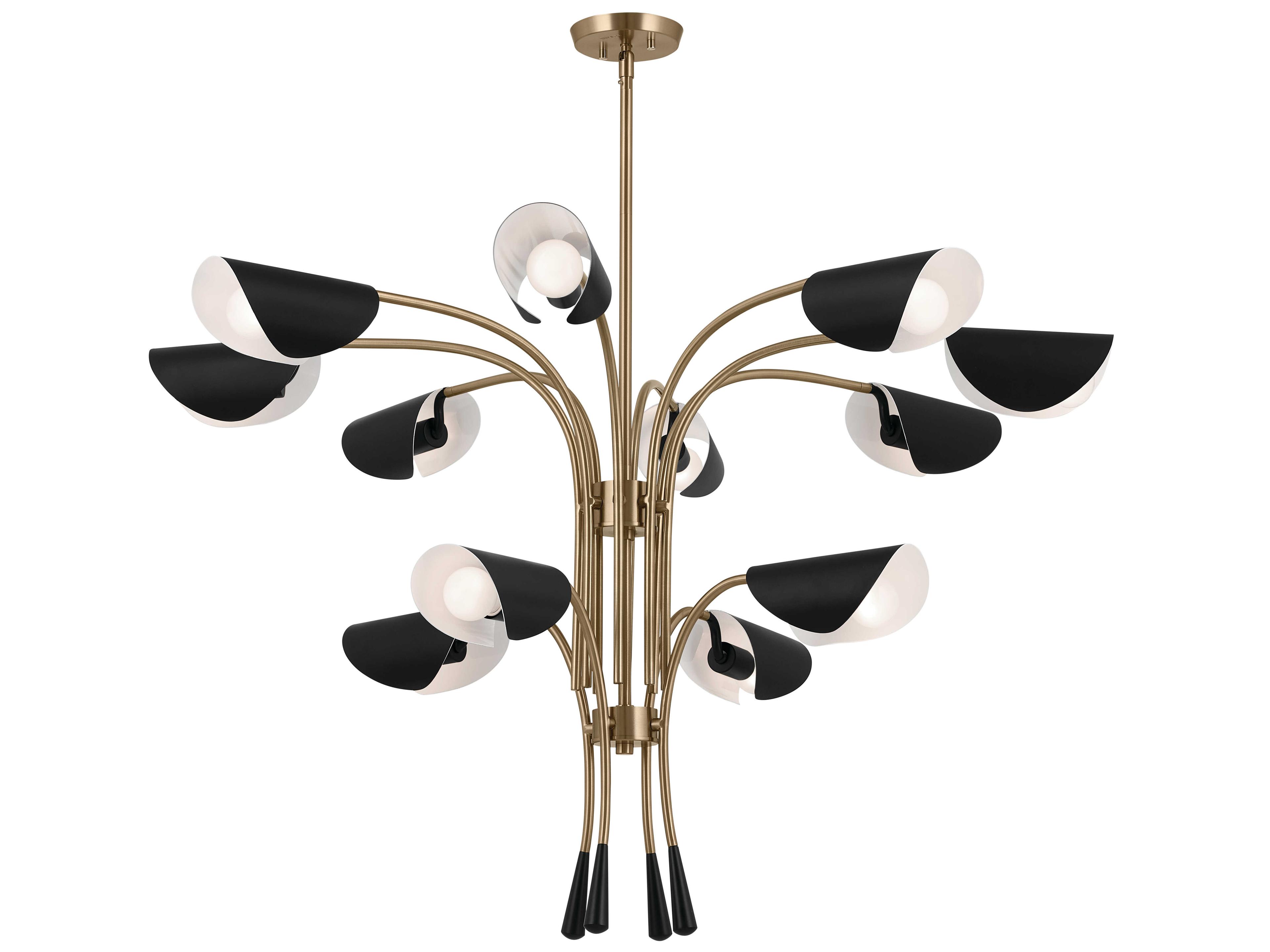 Kichler Arcus 12-Light Champagne Bronze Black Geometric Chandelier