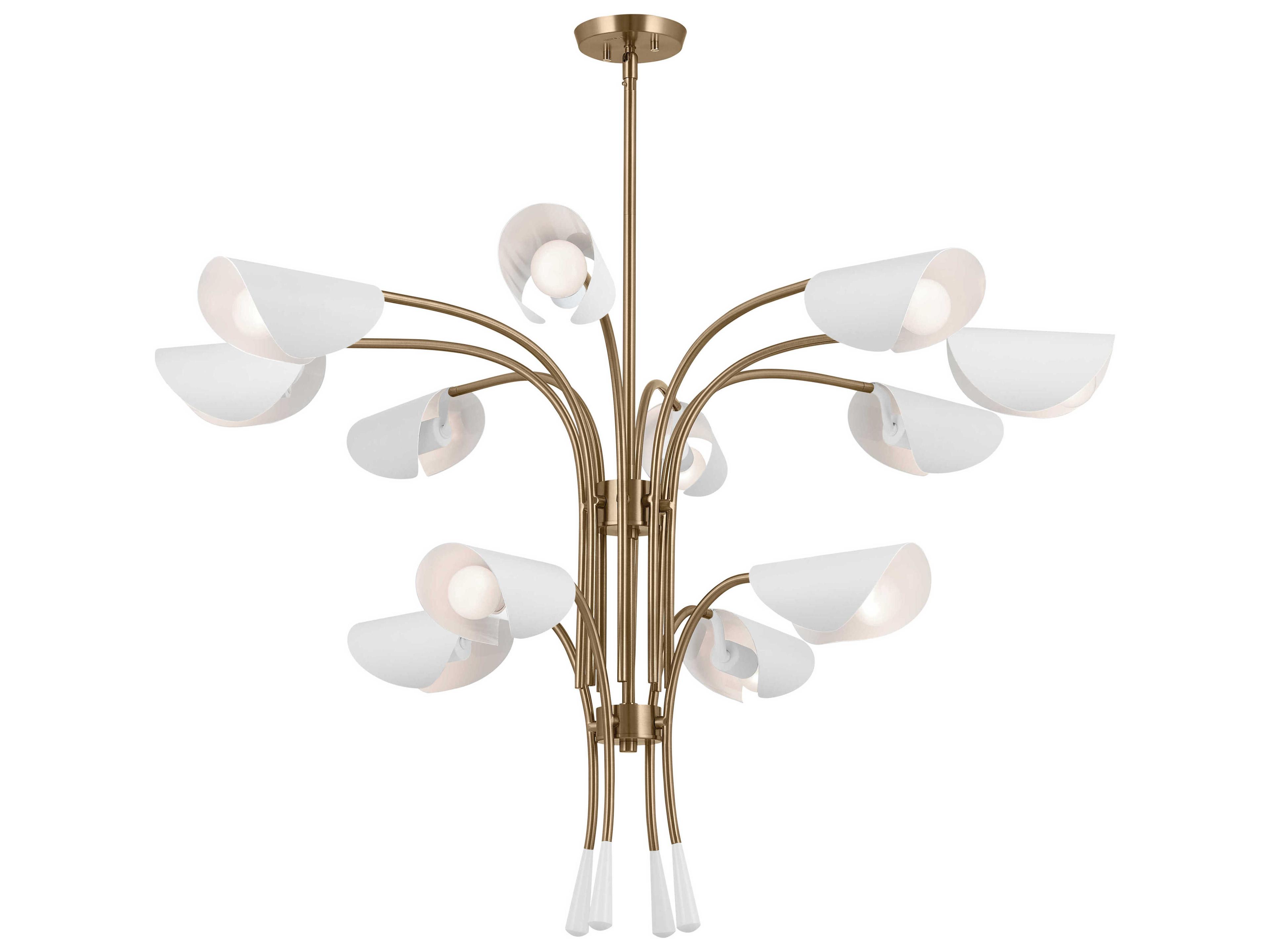 Kichler Arcus 12-Light Champagne Bronze White Geometric Chandelier